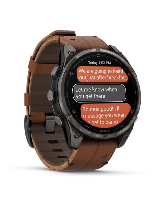 Relógio Smartwatch Fenix 8 Pro LTE 47mm Zafiro Amoled Correia em Pele Titânio Preto-3