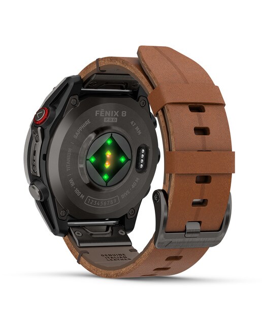 Relógio Smartwatch Fenix 8 Pro LTE 47mm Zafiro Amoled Correia em Pele Titânio Preto-5