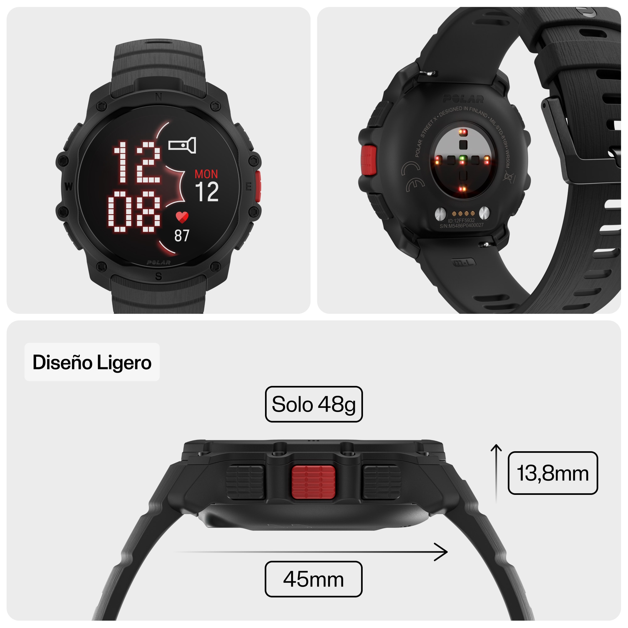 Reloj Deportivo Street X Polar - Negro Negro-3