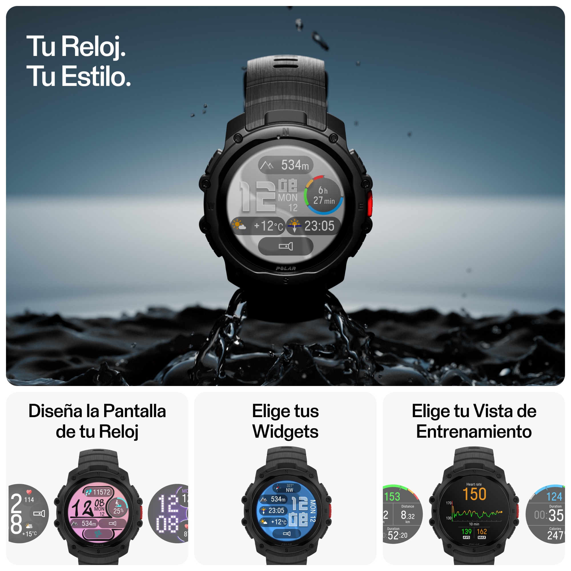 Reloj Deportivo Street X Polar - Negro Negro-9