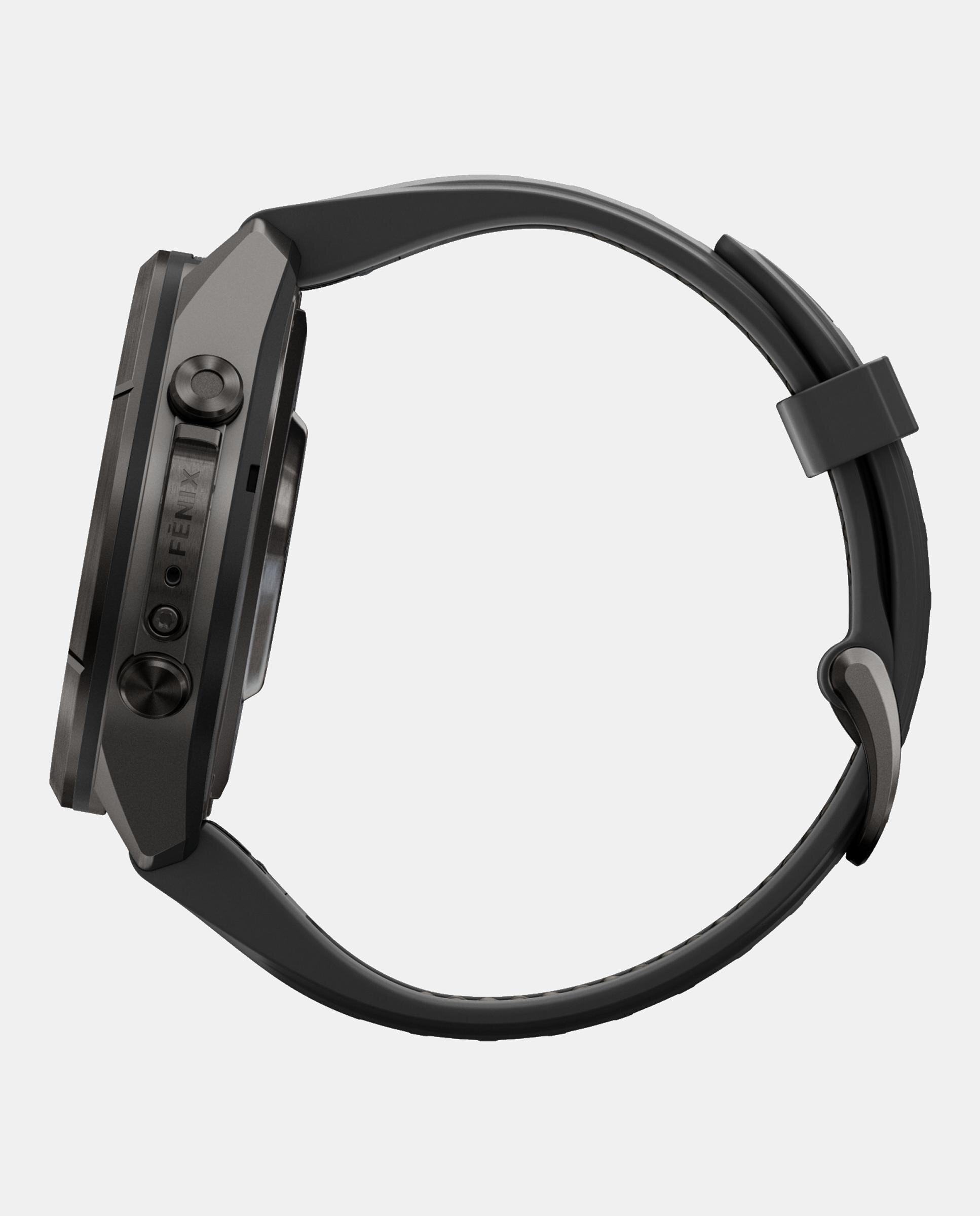 Reloj Smartwach Fénix 9 Pro – Inreach, 43 Mm Garmin Caja De Titanio Con Recubrimiento Dlc Gris Carbón Con Correa De Silicona Negra - Negro Negro-5