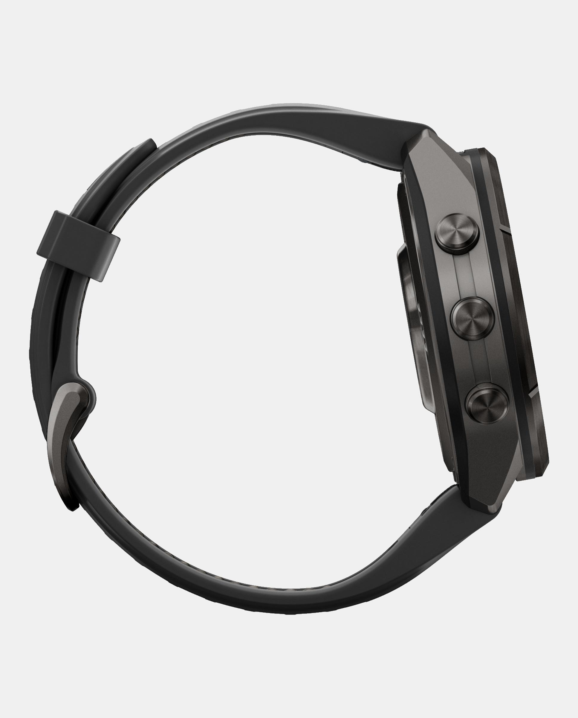 Reloj Smartwach Fénix 9 Pro – Inreach, 43 Mm Garmin Caja De Titanio Con Recubrimiento Dlc Gris Carbón Con Correa De Silicona Negra - Negro Negro-6