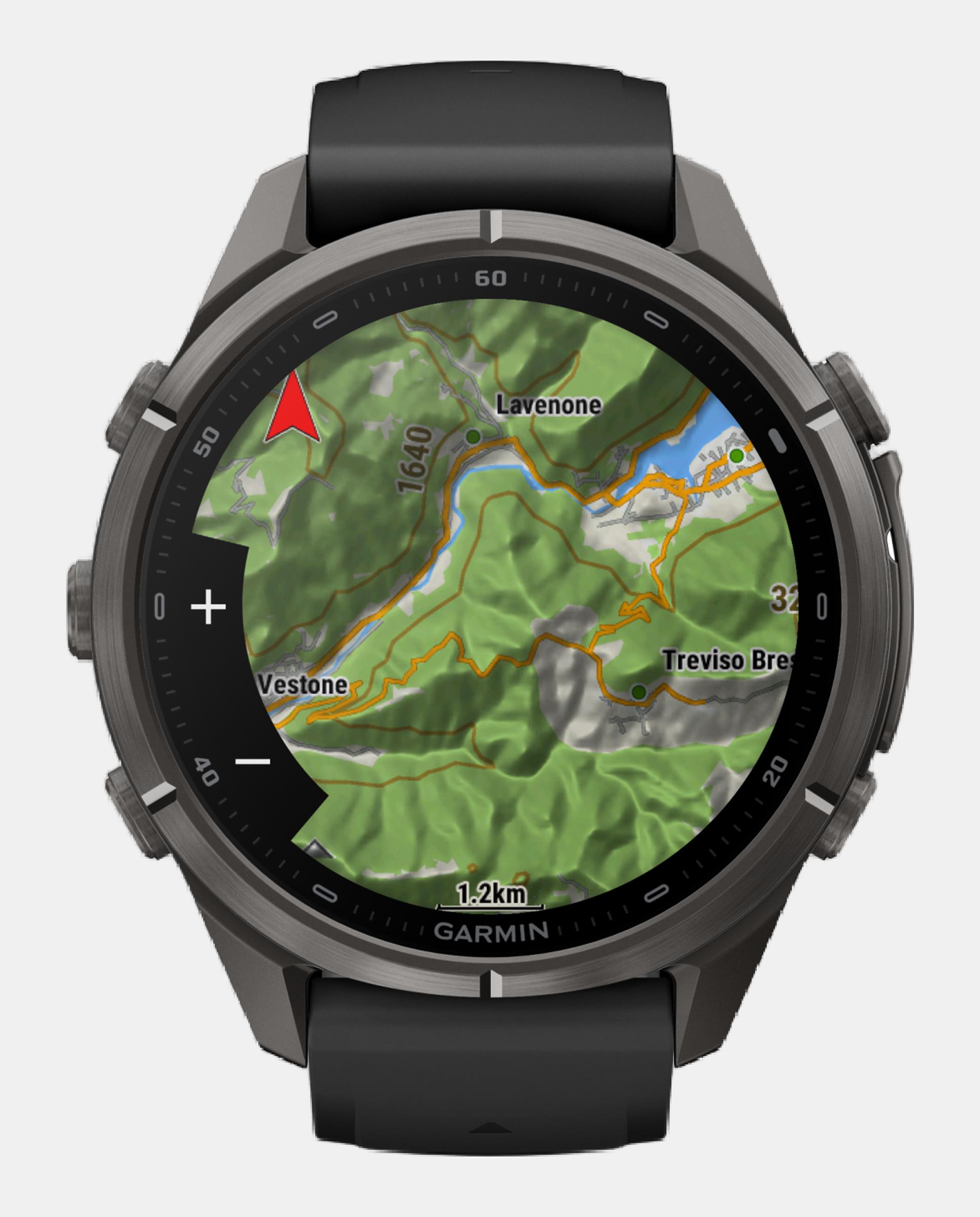Reloj Smartwach Fénix 9 Pro – Inreach, 43 Mm Garmin Caja De Titanio Con Recubrimiento Dlc Gris Carbón Con Correa De Silicona Negra - Negro Negro-8