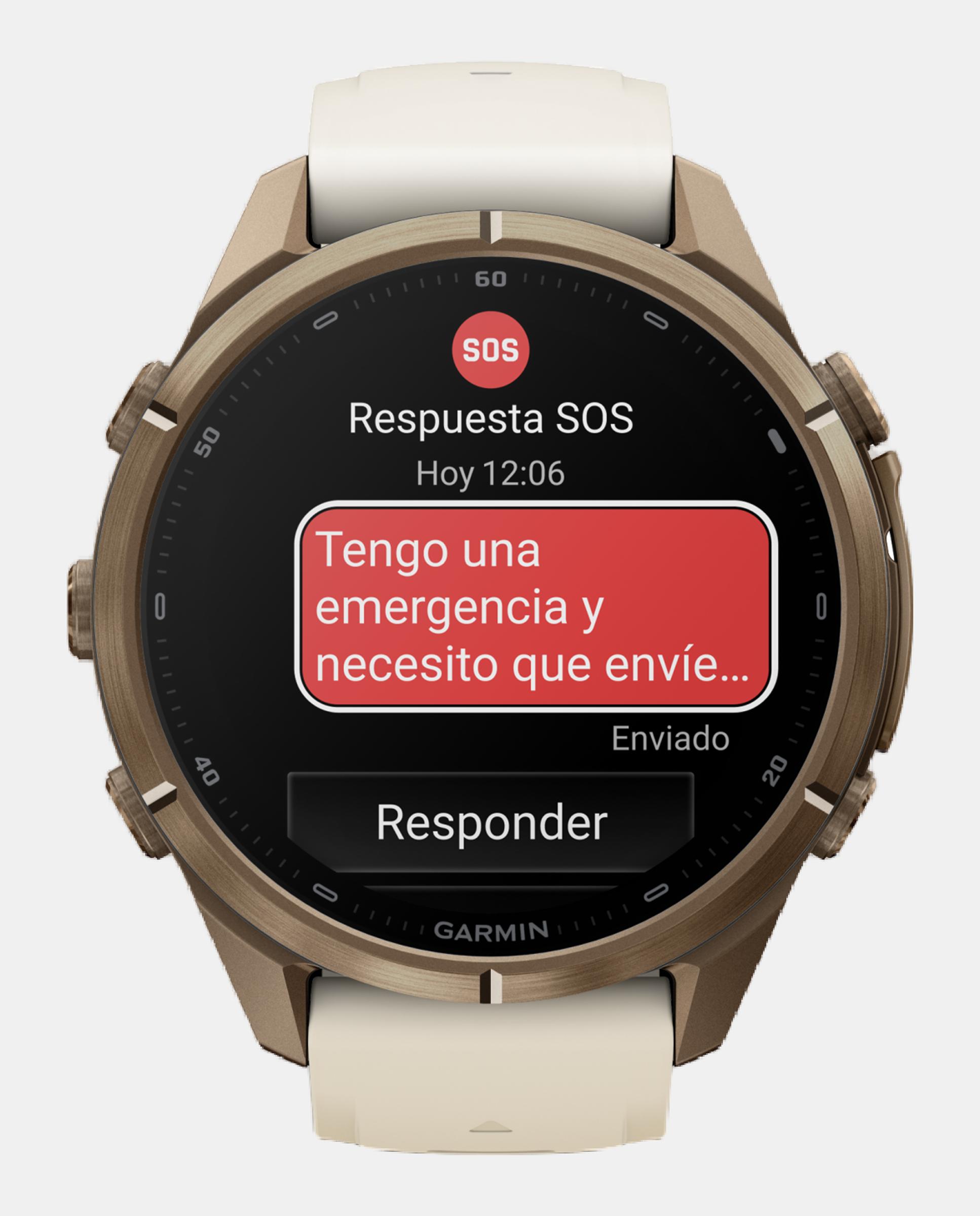 Relógio Smartwach Fénix 9 Pro - Inreach, 43 Mm Caixa de Titânio Dourada com Bracelete de Silicone Bege Bege-7
