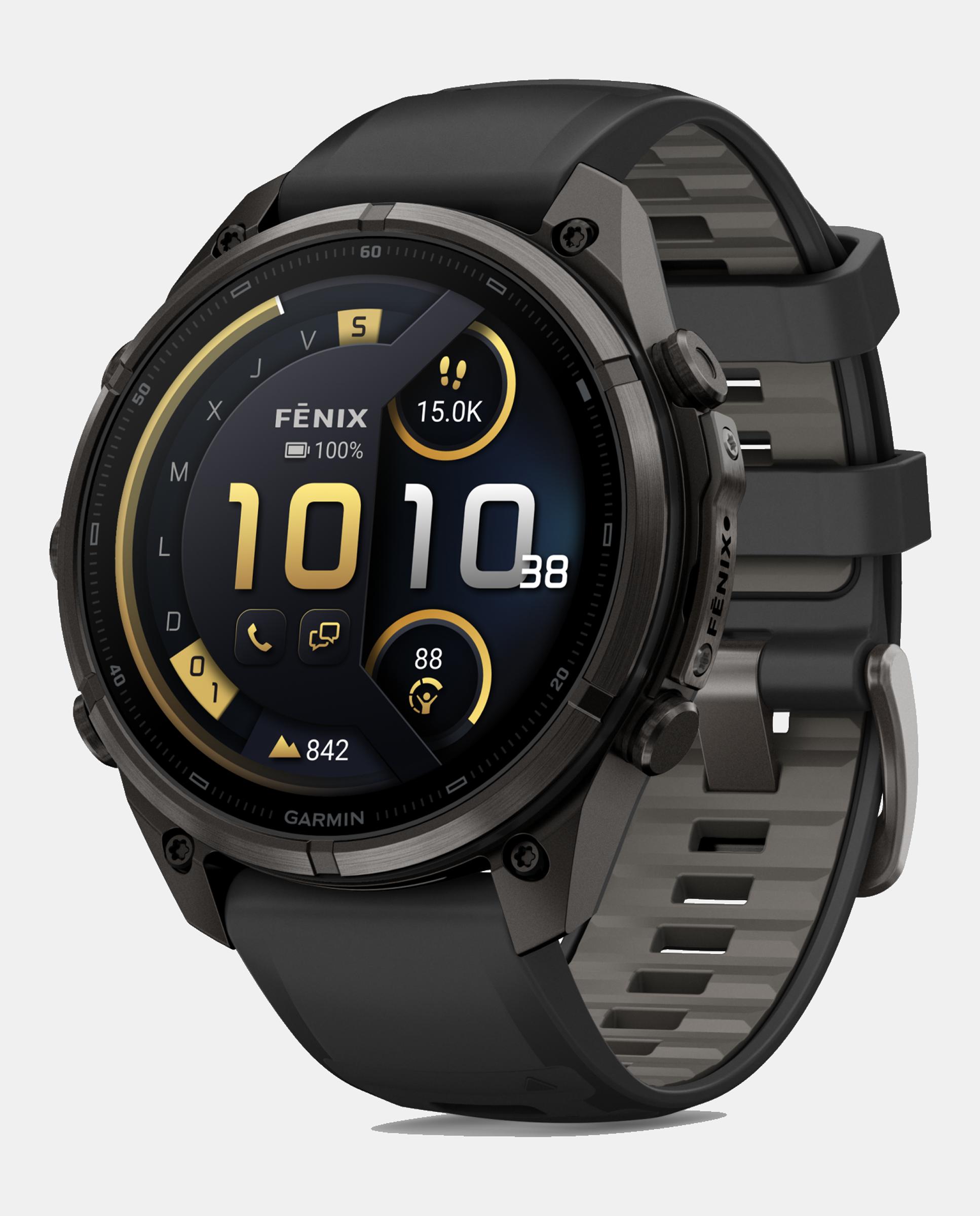 Garmin - Reloj Smartwach Fénix 9 Pro – Inreach, 47 Mm Garmin Caja De Titanio Con Recubrimiento Dlc Gris Carbón Con Correa De Silicona Negra.