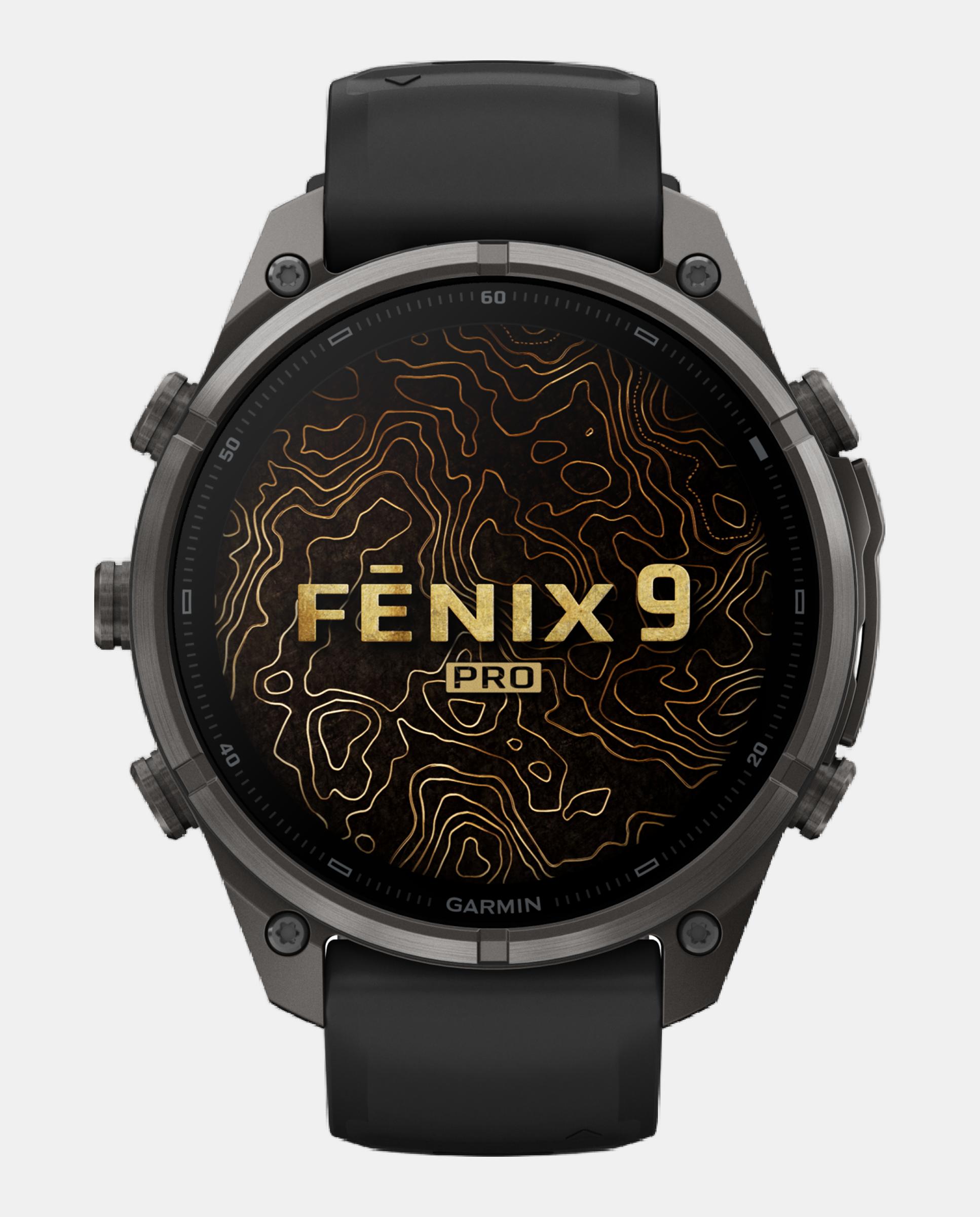 Relógio Smartwach Fénix 9 Pro - Inreach, 47 Mm Caixa de Titânio com Revestimento Dlc Cinzento Carvão com Bracelete de Silicone Preta Preto-2