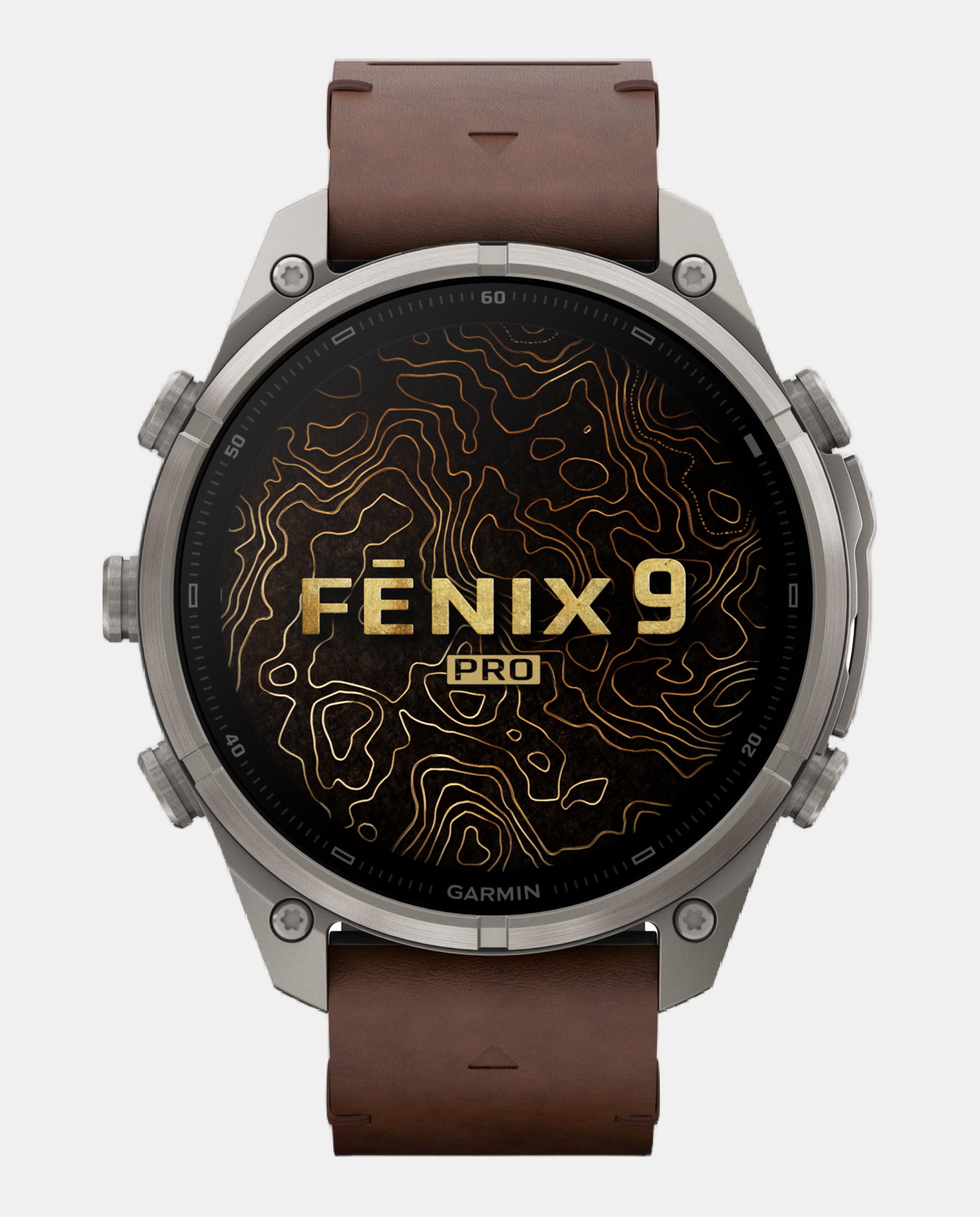 Reloj Smartwach Fénix 9 Pro – Inreach, 47 Mm Garmin Caja De Titanio Con Correa De Cuero Marrón + Correa De Silicona Gris - Gris / Marrón Gris / Marrón-2