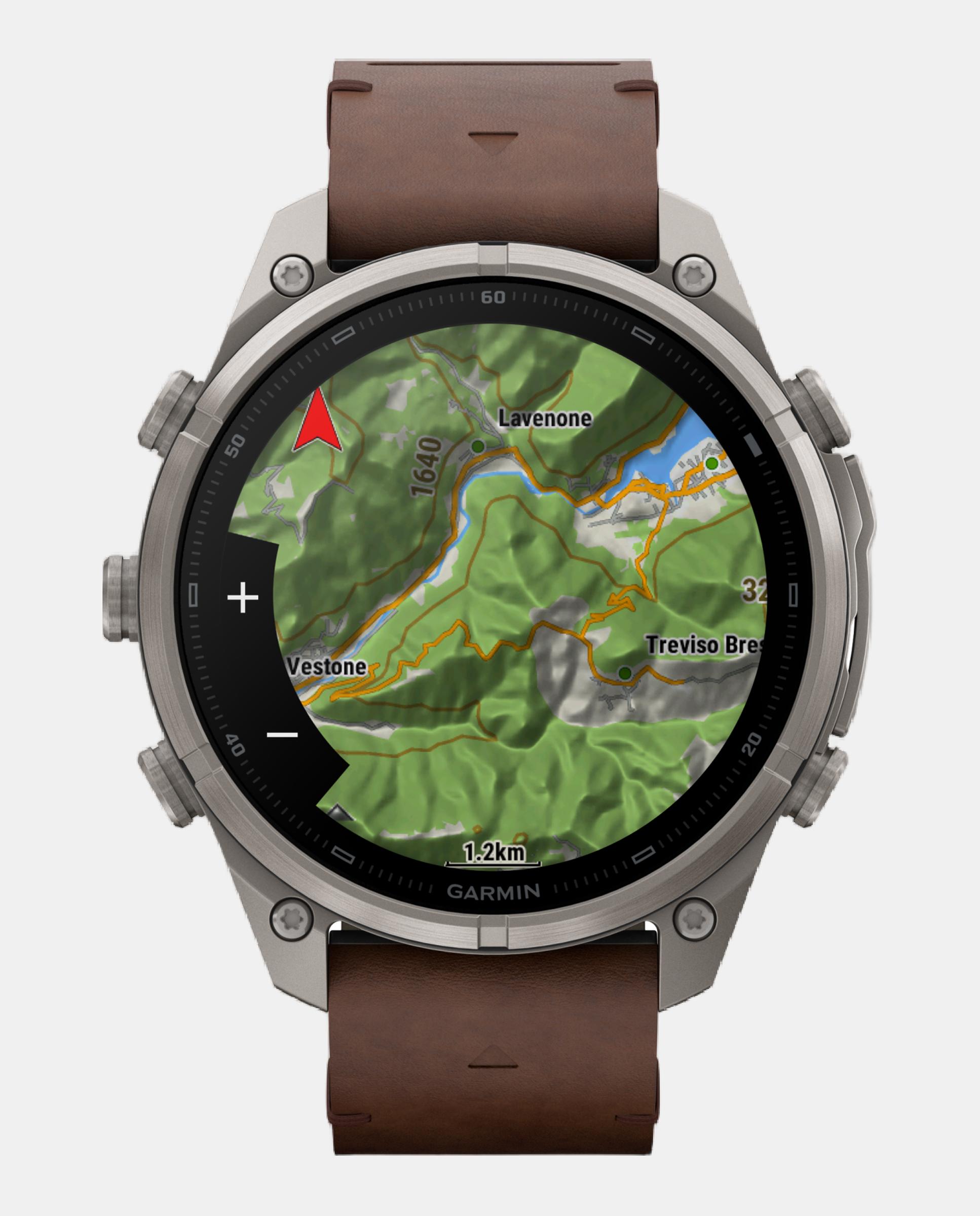 Reloj Smartwach Fénix 9 Pro – Inreach, 47 Mm Garmin Caja De Titanio Con Correa De Cuero Marrón + Correa De Silicona Gris - Gris / Marrón Gris / Marrón-8