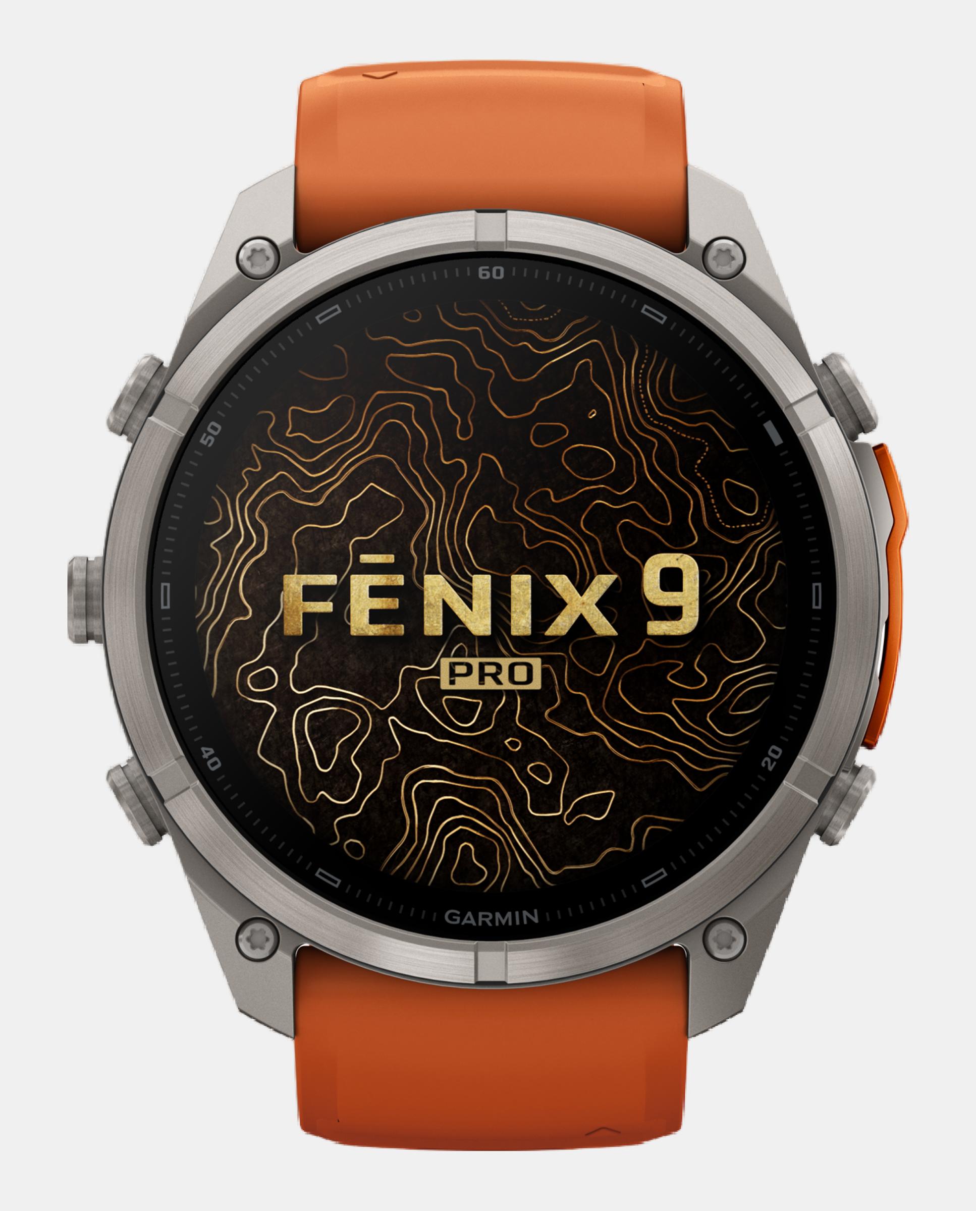 Imagen 2 de Reloj Smartwach Fénix 9 Pro – Inreach, 51 Mm Garmin Caja De Titanio Con Correa De Silicona Naranja - Naranja / Gris Naranja / Gris