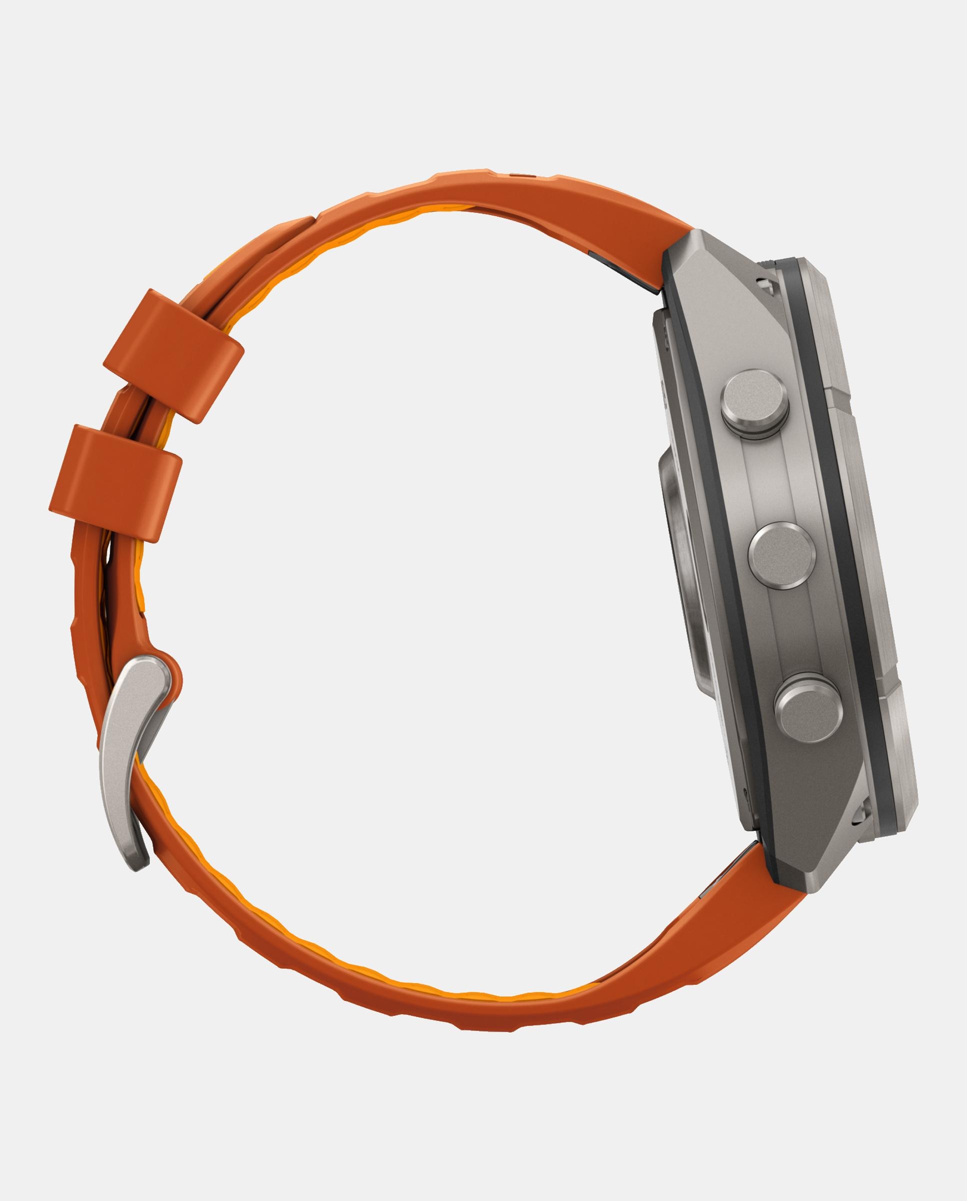 Imagen 6 de Reloj Smartwach Fénix 9 Pro – Inreach, 51 Mm Garmin Caja De Titanio Con Correa De Silicona Naranja - Naranja / Gris Naranja / Gris