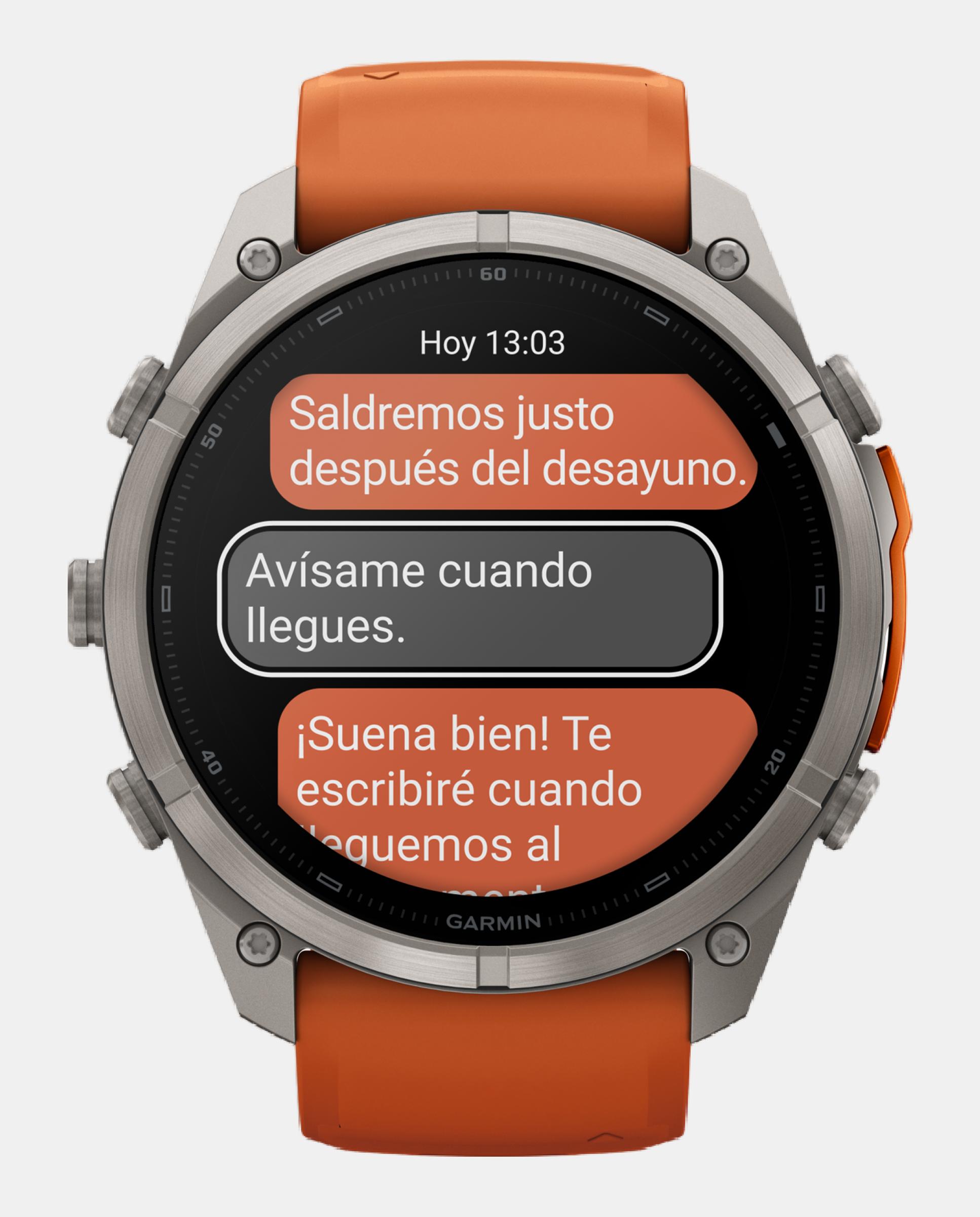 Imagen 7 de Reloj Smartwach Fénix 9 Pro – Inreach, 51 Mm Garmin Caja De Titanio Con Correa De Silicona Naranja - Naranja / Gris Naranja / Gris