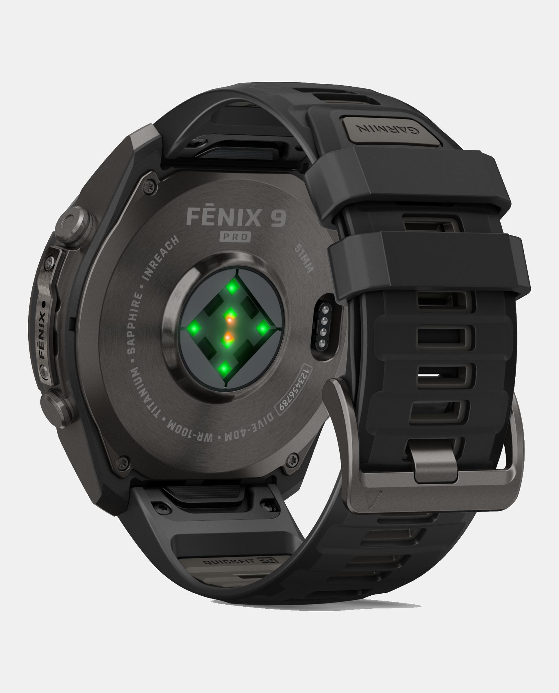 Reloj Smartwach Fénix 9 Pro – Inreach, 51 Mm Garmin Caja De Titanio Con Recubrimiento Dlc Gris Carbón Con Correa De Silicona Negra - Negro Negro-3