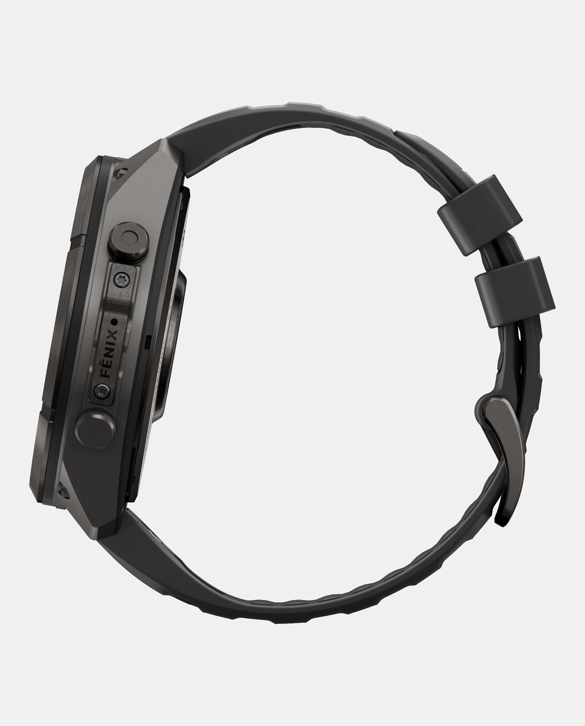 Reloj Smartwach Fénix 9 Pro – Inreach, 51 Mm Garmin Caja De Titanio Con Recubrimiento Dlc Gris Carbón Con Correa De Silicona Negra - Negro Negro-4