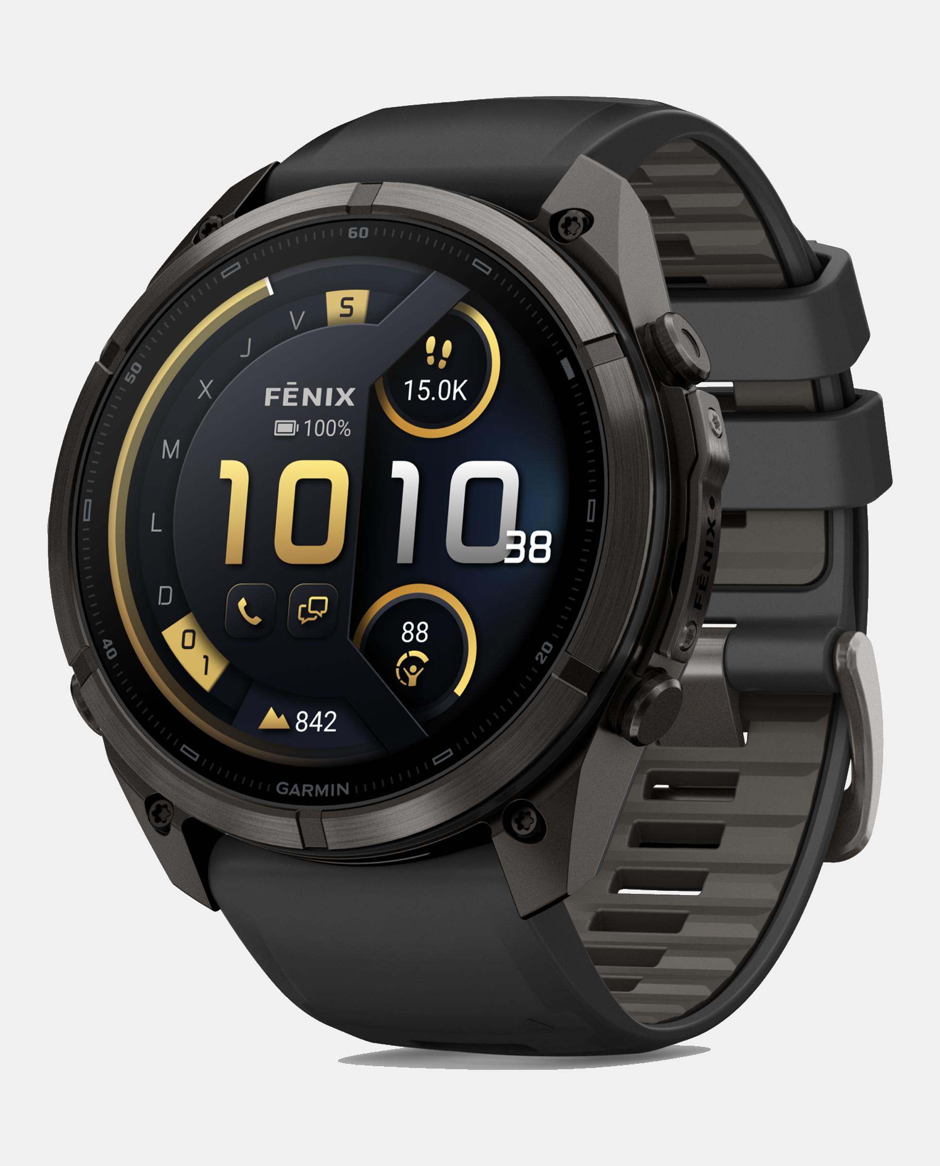 Garmin - Reloj Smartwach Fénix 9 Pro – 51 Mm Garmin Caja De Titanio Con Recubrimiento Dlc Gris Carbón Con Correa De Silicona Negra.