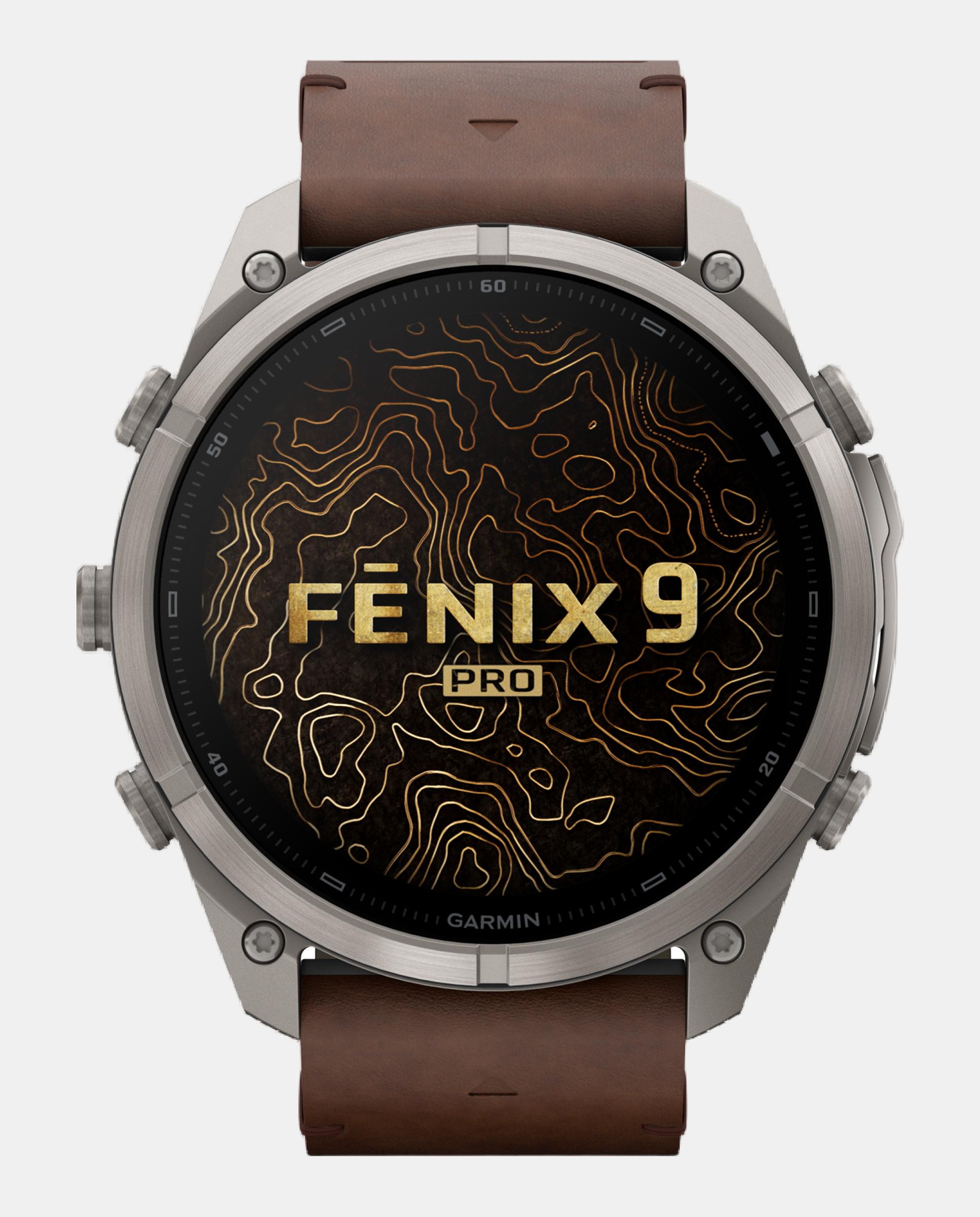 Reloj Smartwach Fénix 9 Pro – Inreach, 51 Mm Garmin Caja De Titanio Con Correa De Cuero Marrón + Correa De Silicona Gris - Gris / Marrón Gris / Marrón-2