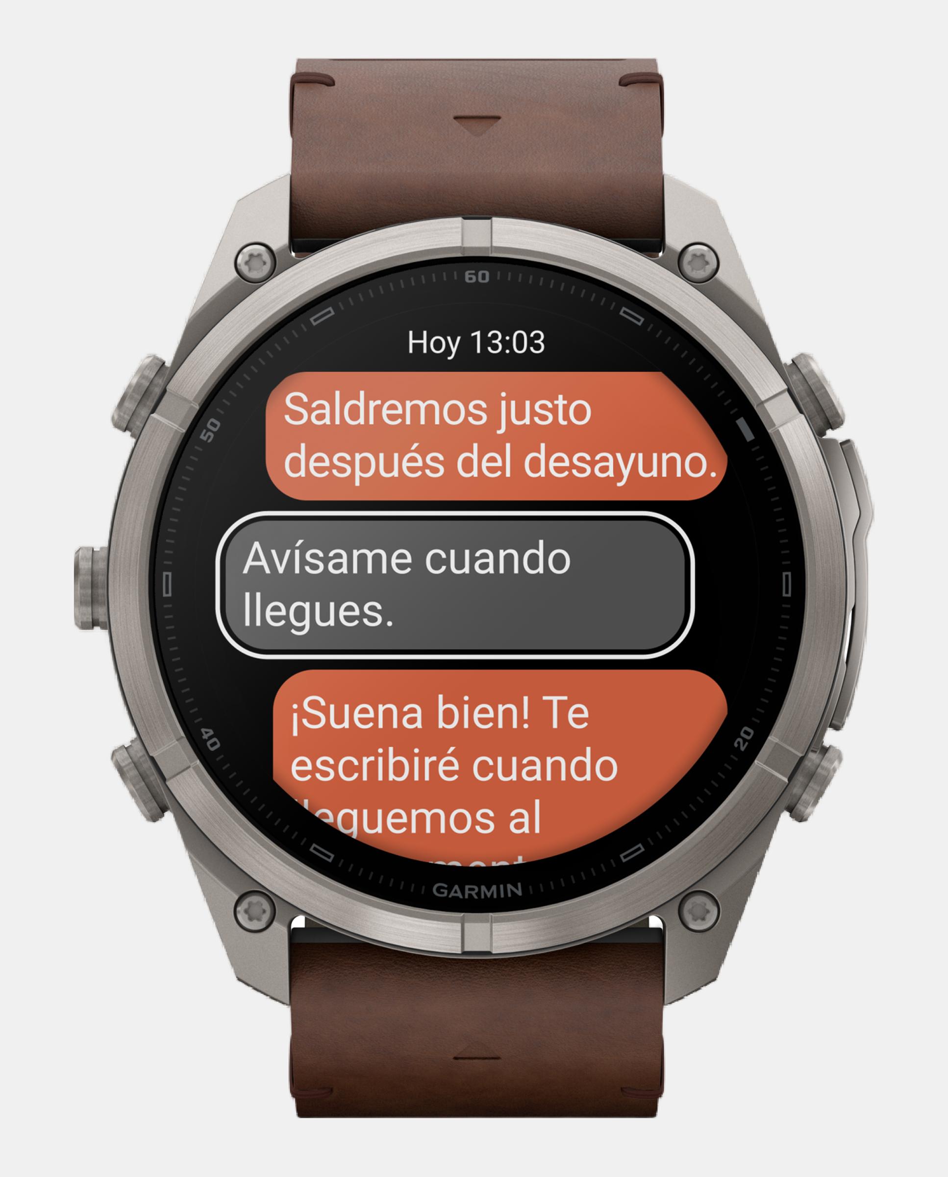 Reloj Smartwach Fénix 9 Pro – Inreach, 51 Mm Garmin Caja De Titanio Con Correa De Cuero Marrón + Correa De Silicona Gris - Gris / Marrón Gris / Marrón-7