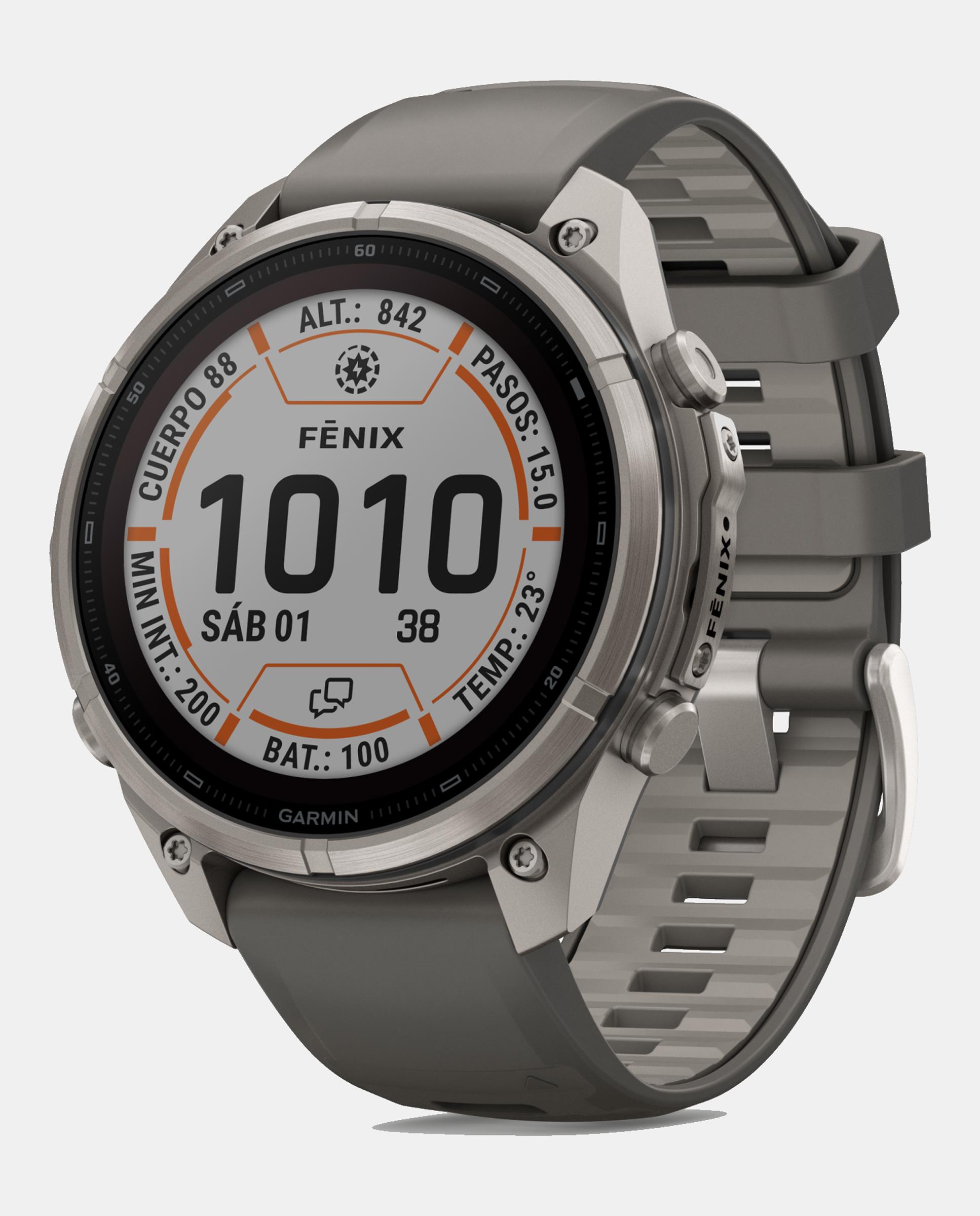 Garmin - Reloj Smartwach Fénix 9 Pro – Inreach, Solar, 47 Mm Garmin Caja De Titanio Con Correa De Silicona Gris.