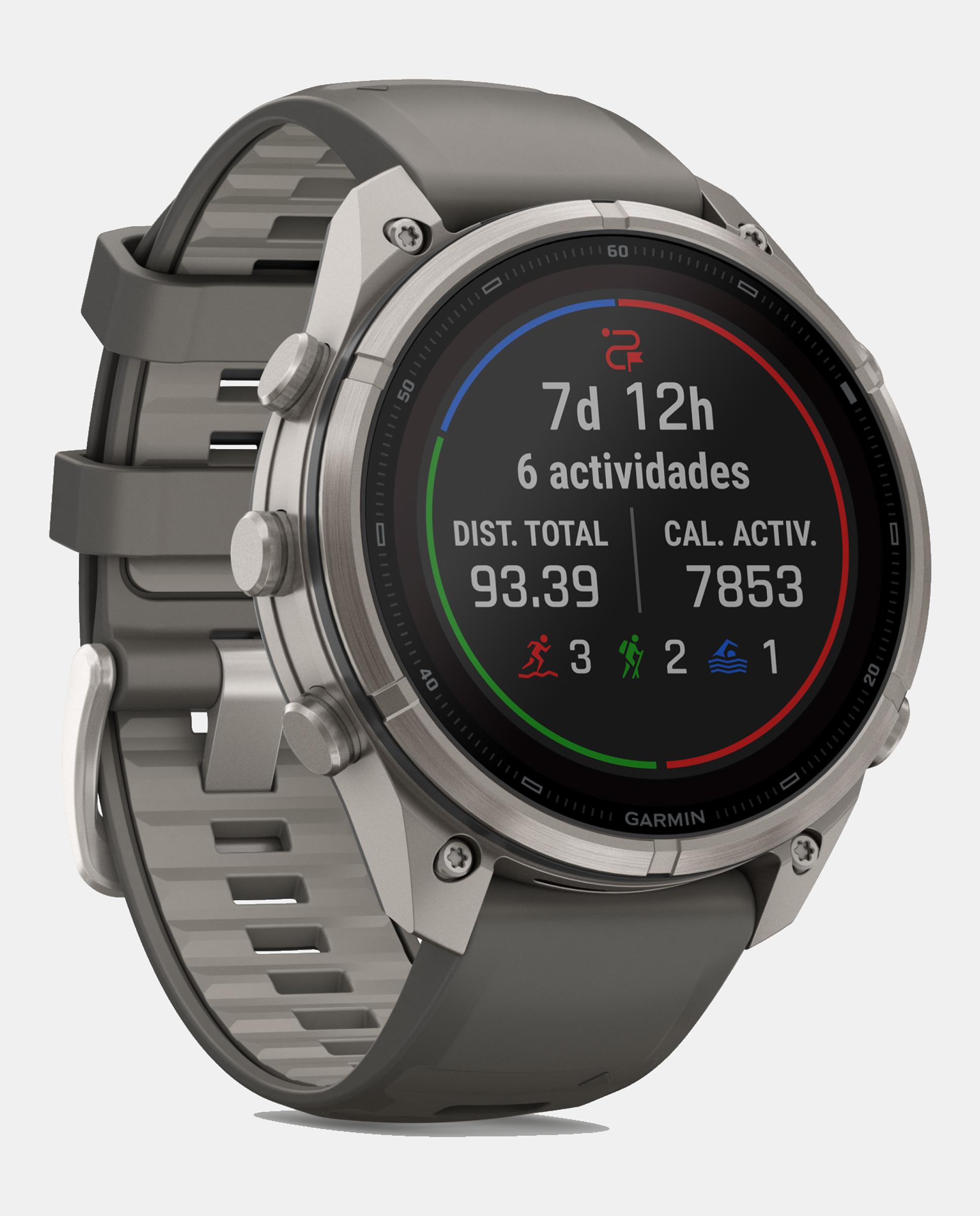 Relógio Smartwach Fénix 9 Pro - Inreach, Solar, 47 Mm Caixa de Titânio com Bracelete de Silicone Cinzenta Cinzento-3