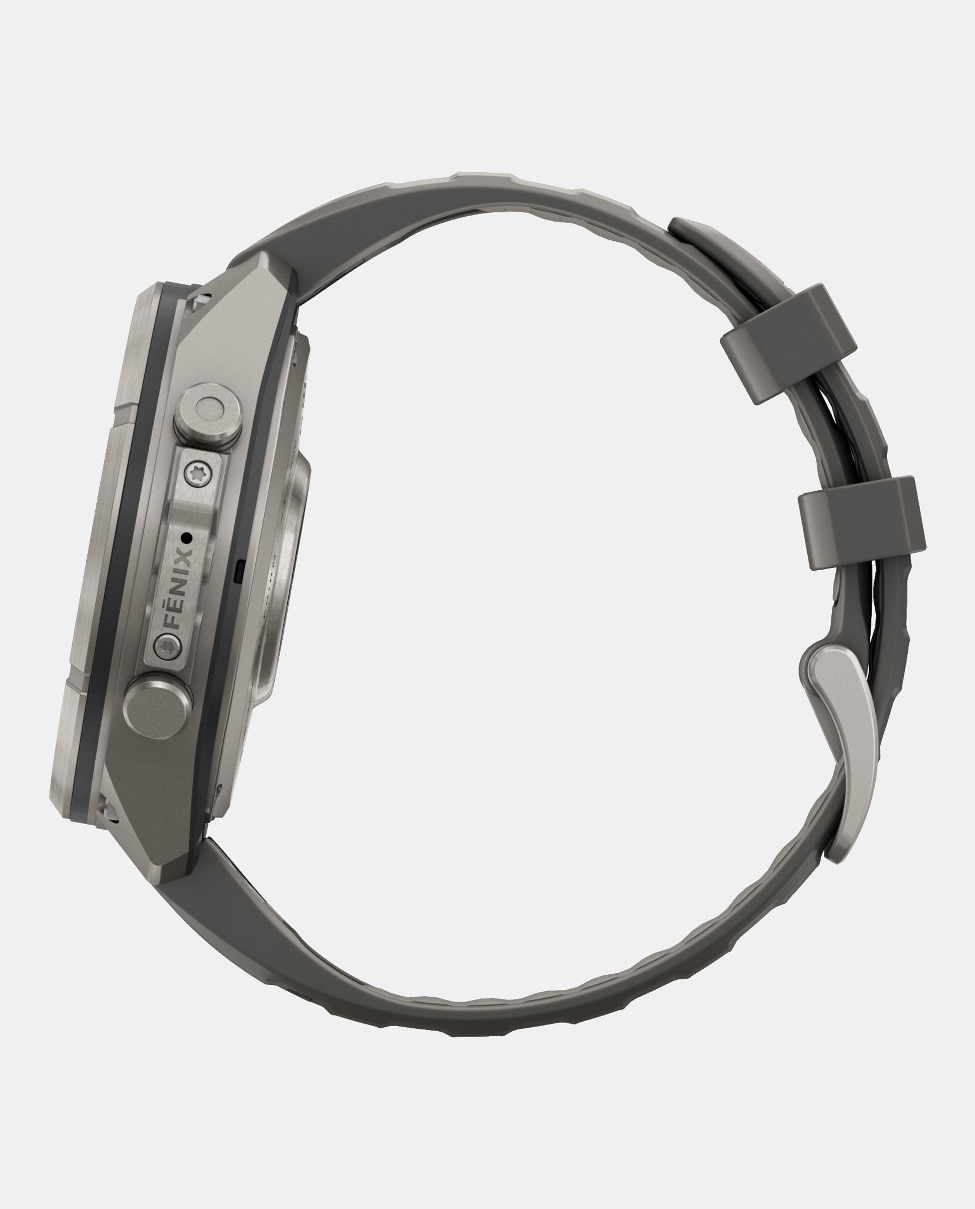 Relógio Smartwach Fénix 9 Pro - Inreach, Solar, 47 Mm Caixa de Titânio com Bracelete de Silicone Cinzenta Cinzento-4