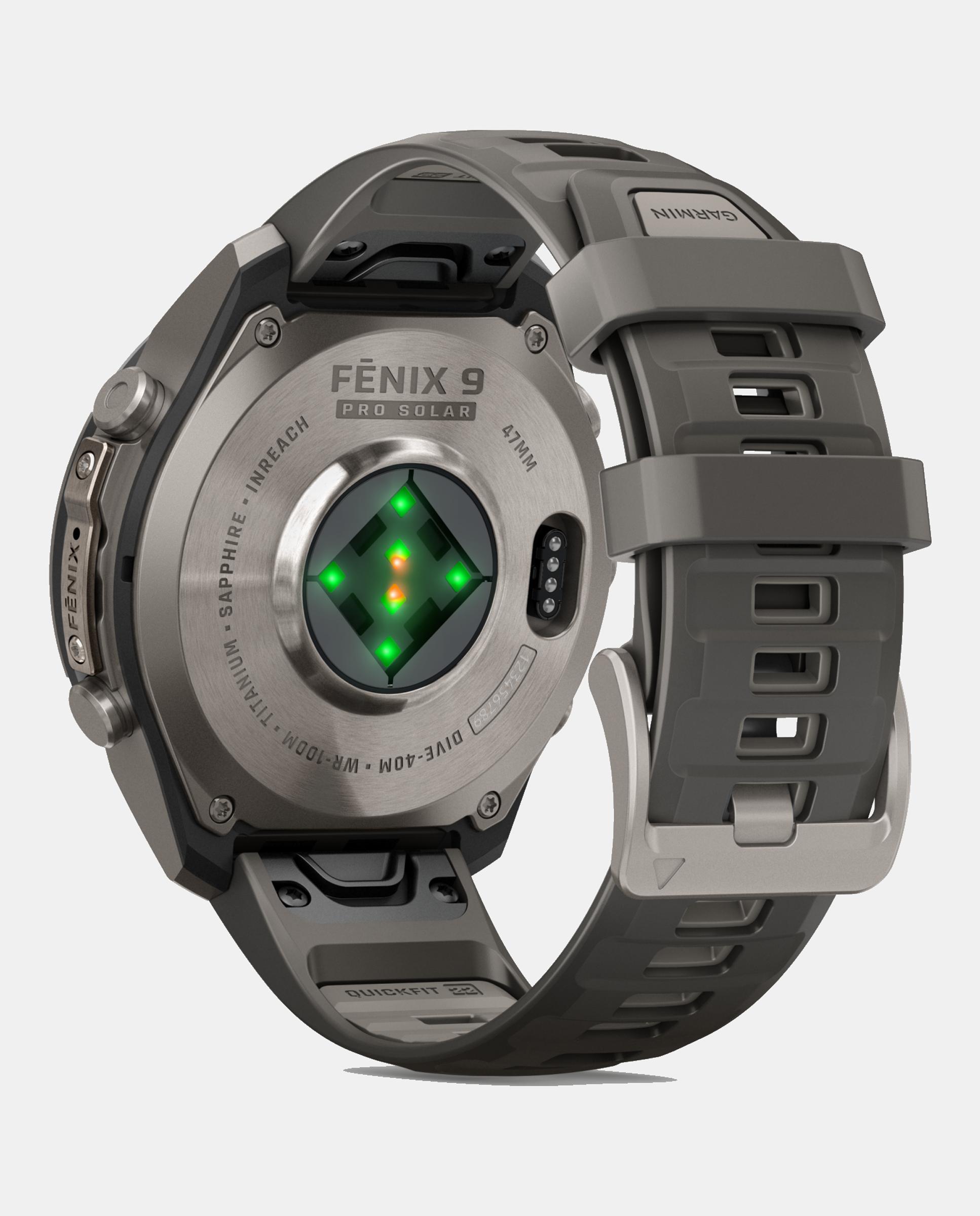 Relógio Smartwach Fénix 9 Pro - Inreach, Solar, 47 Mm Caixa de Titânio com Bracelete de Silicone Cinzenta Cinzento-5