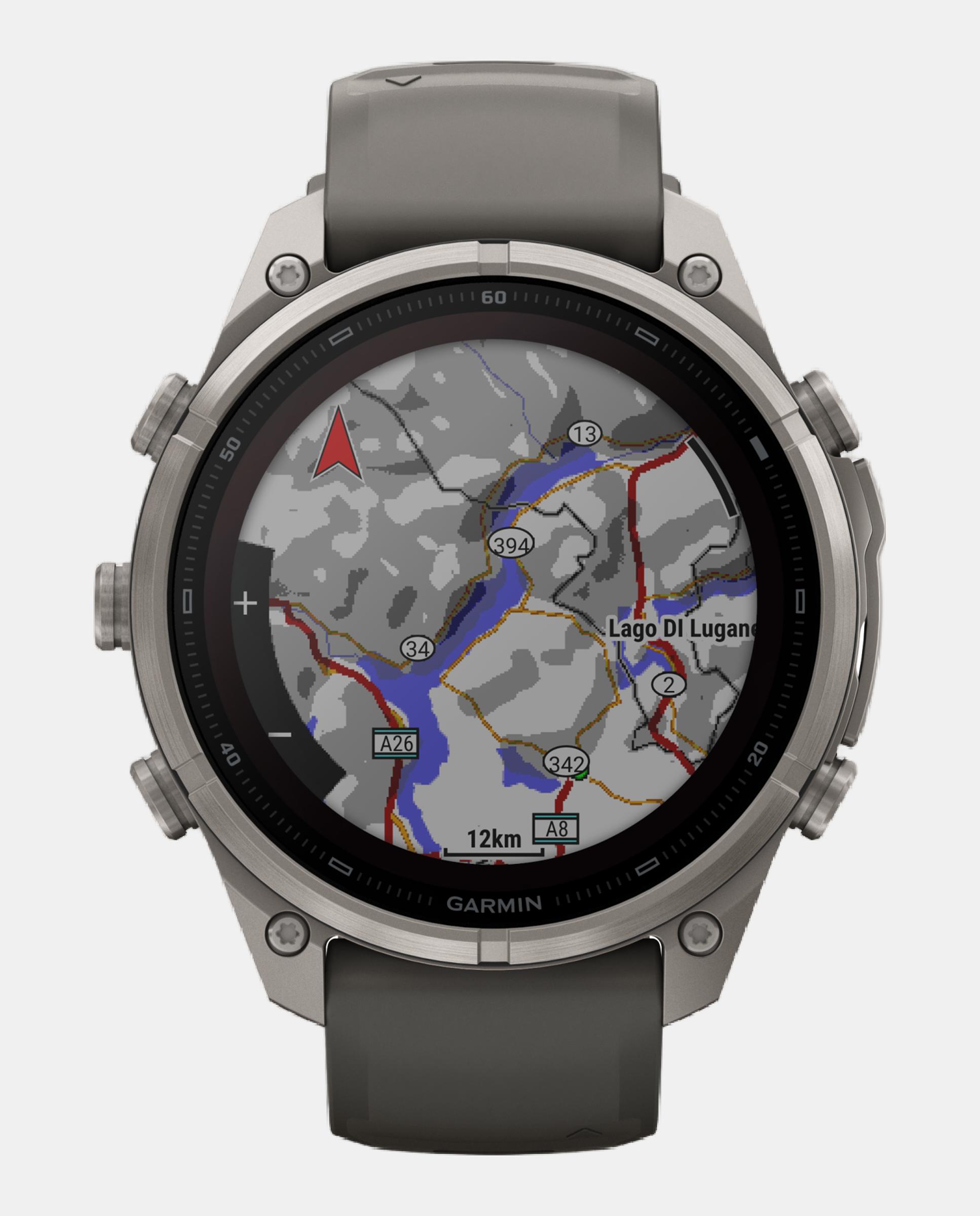 Relógio Smartwach Fénix 9 Pro - Inreach, Solar, 47 Mm Caixa de Titânio com Bracelete de Silicone Cinzenta Cinzento-8