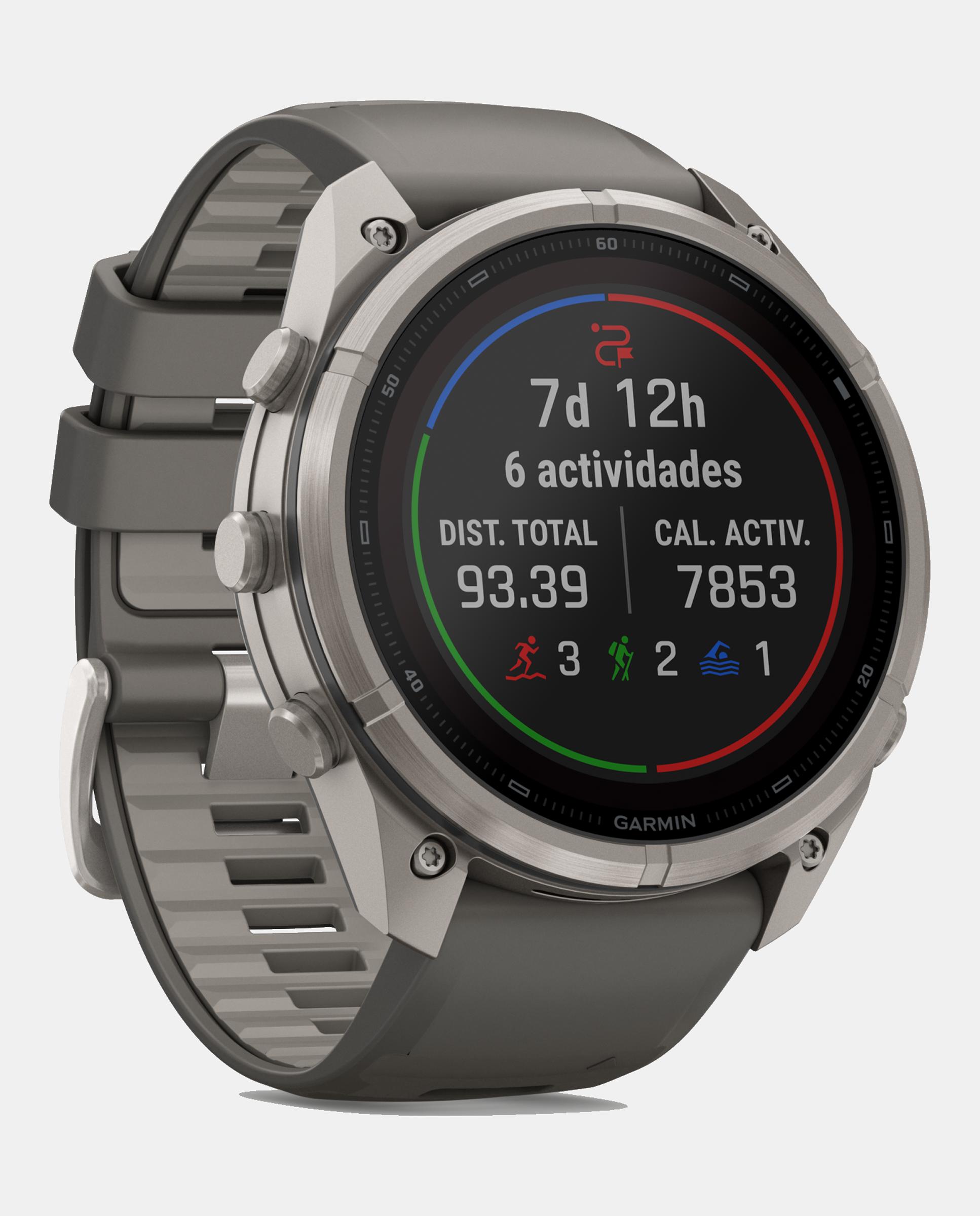 Relógio Smartwach Fénix 9 Pro - Inreach, Solar, 51 Mm Caixa de Titânio com Bracelete de Silicone Cinzenta Cinzento-3