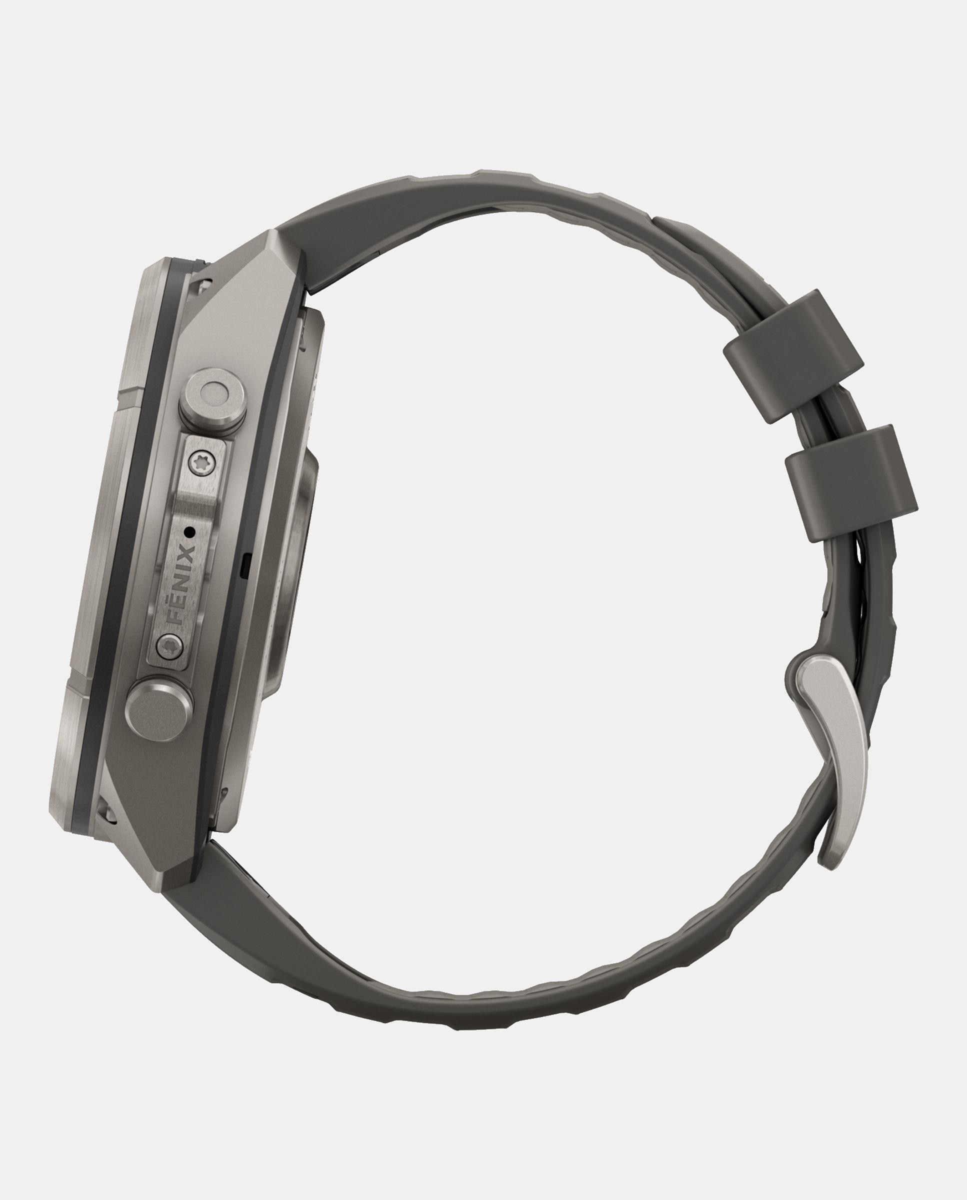 Relógio Smartwach Fénix 9 Pro - Inreach, Solar, 51 Mm Caixa de Titânio com Bracelete de Silicone Cinzenta Cinzento-4