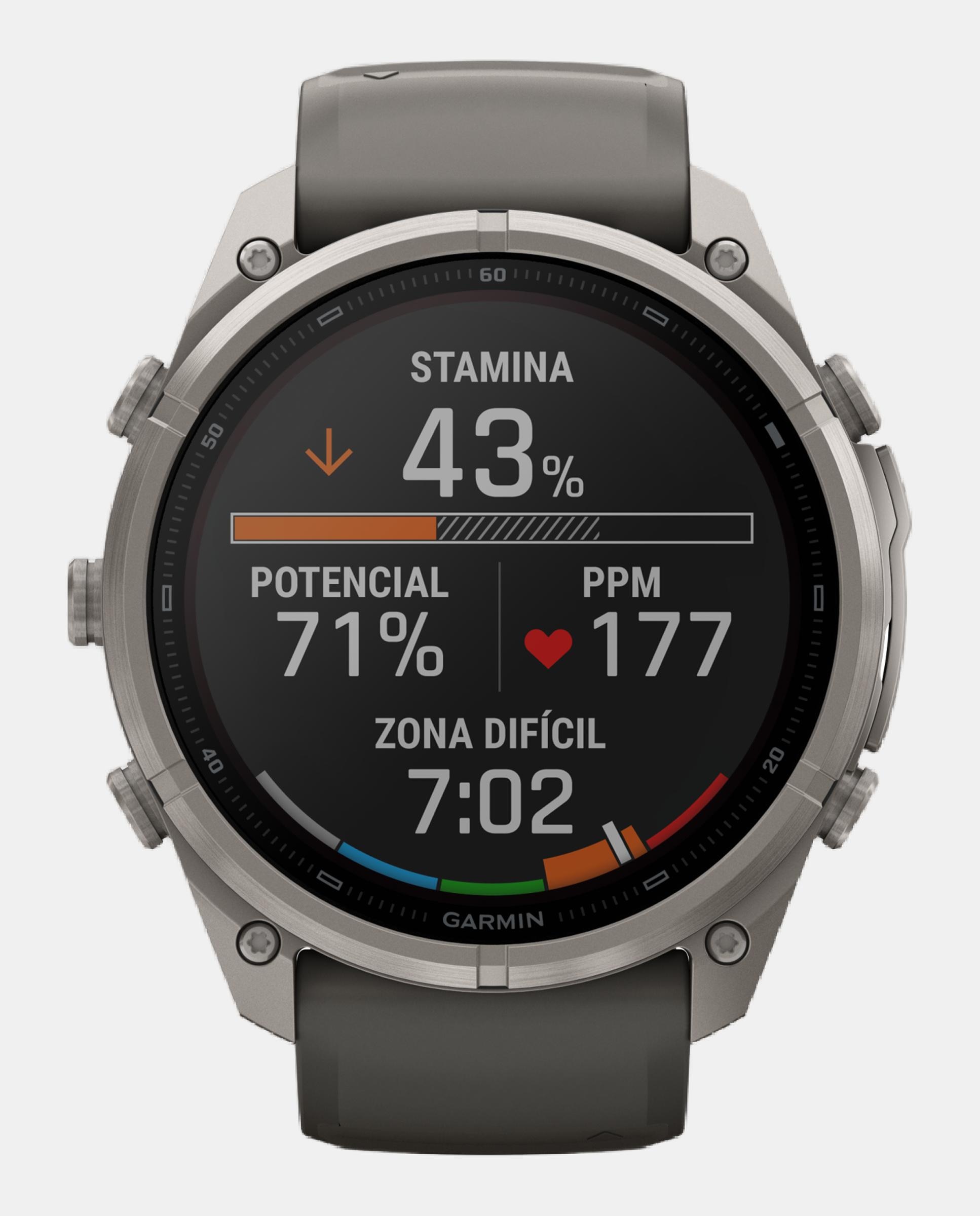Relógio Smartwach Fénix 9 Pro - Inreach, Solar, 51 Mm Caixa de Titânio com Bracelete de Silicone Cinzenta Cinzento-7