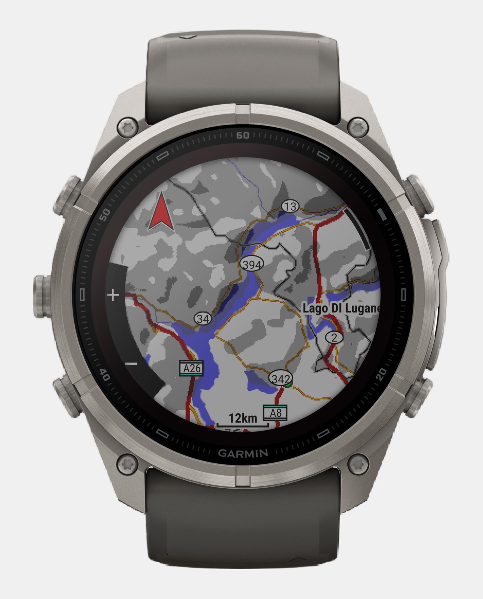 Relógio Smartwach Fénix 9 Pro - Inreach, Solar, 51 Mm Caixa de Titânio com Bracelete de Silicone Cinzenta Cinzento-8