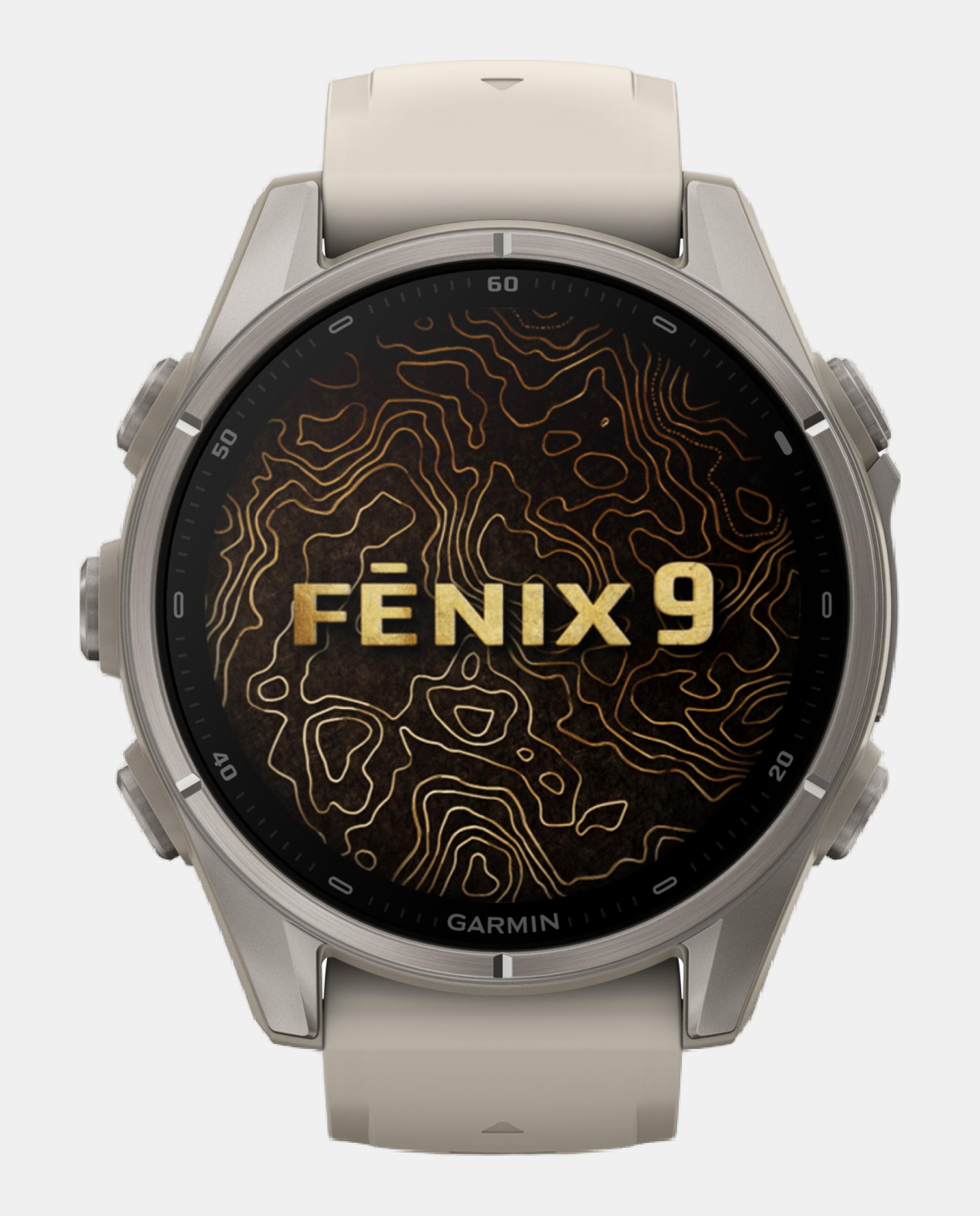 Relógio Smartwach Fénix 9 - 43 Mm Titânio com Bracelete de Silicone Branca Branco / Preto-2