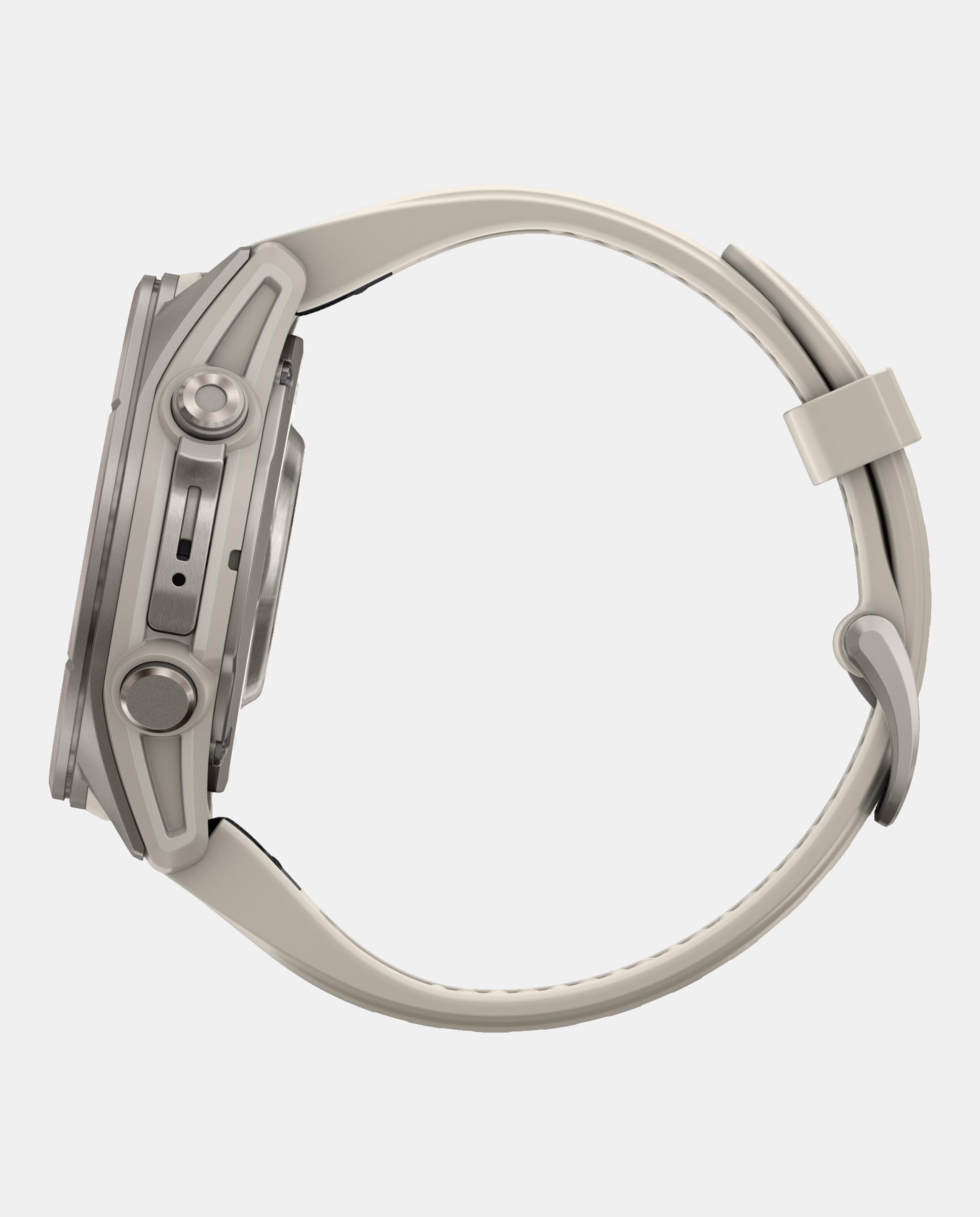 Relógio Smartwach Fénix 9 - 43 Mm Titânio com Bracelete de Silicone Branca Branco / Preto-4