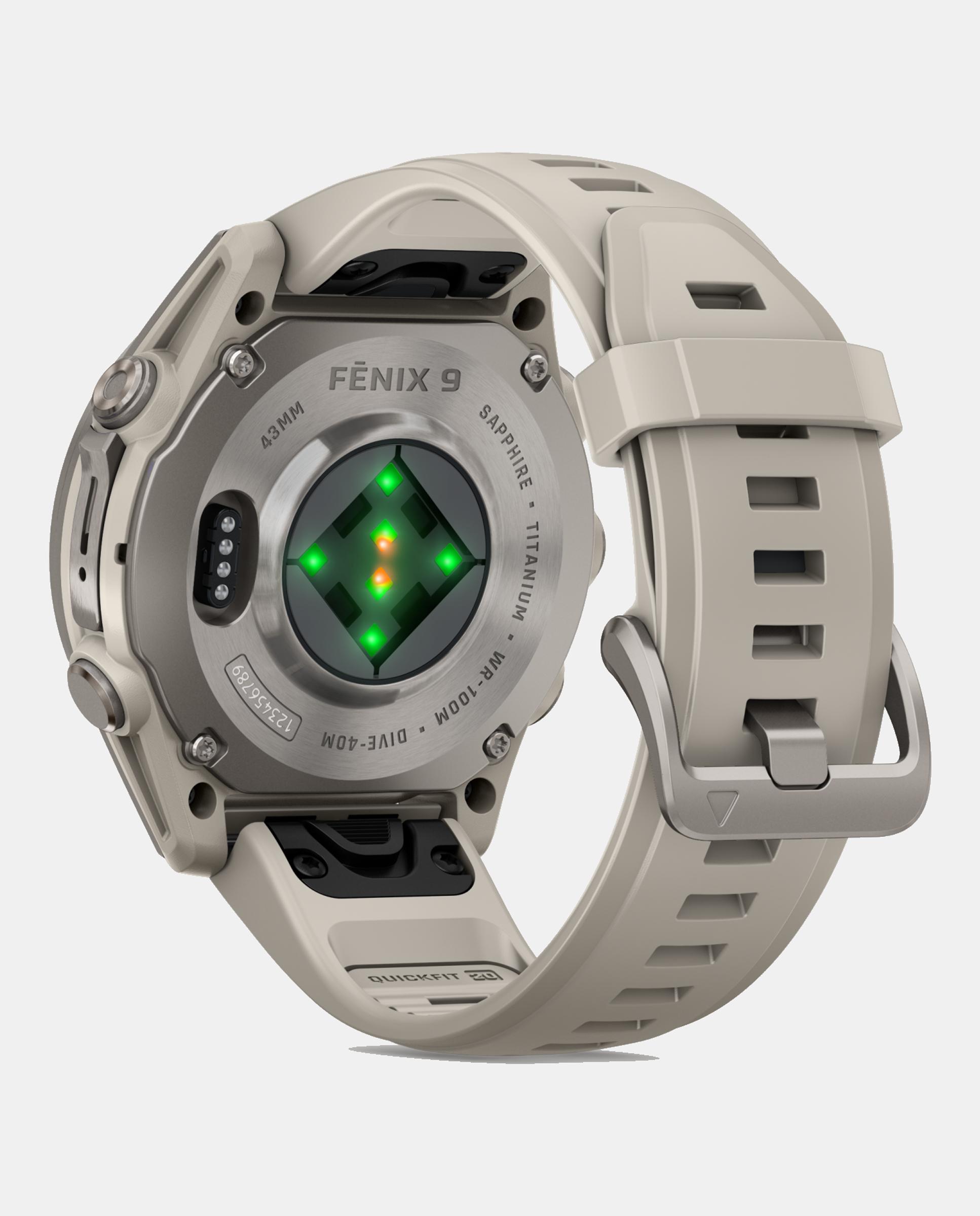Relógio Smartwach Fénix 9 - 43 Mm Titânio com Bracelete de Silicone Branca Branco / Preto-5