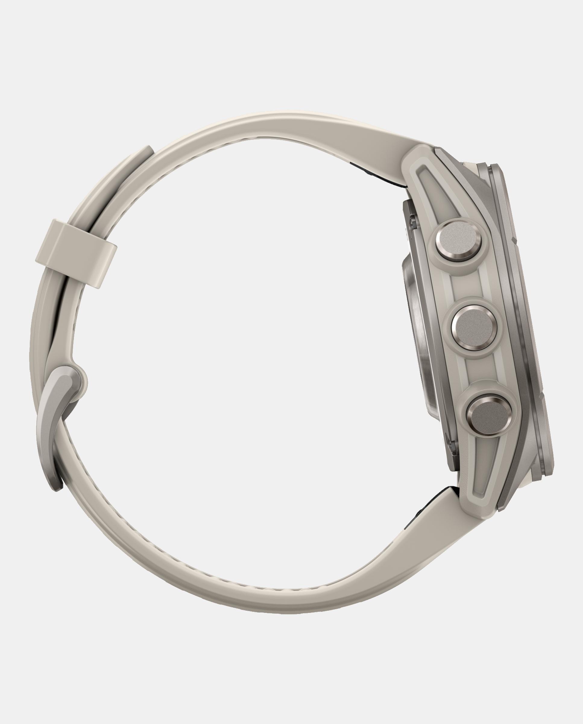 Relógio Smartwach Fénix 9 - 43 Mm Titânio com Bracelete de Silicone Branca Branco / Preto-6