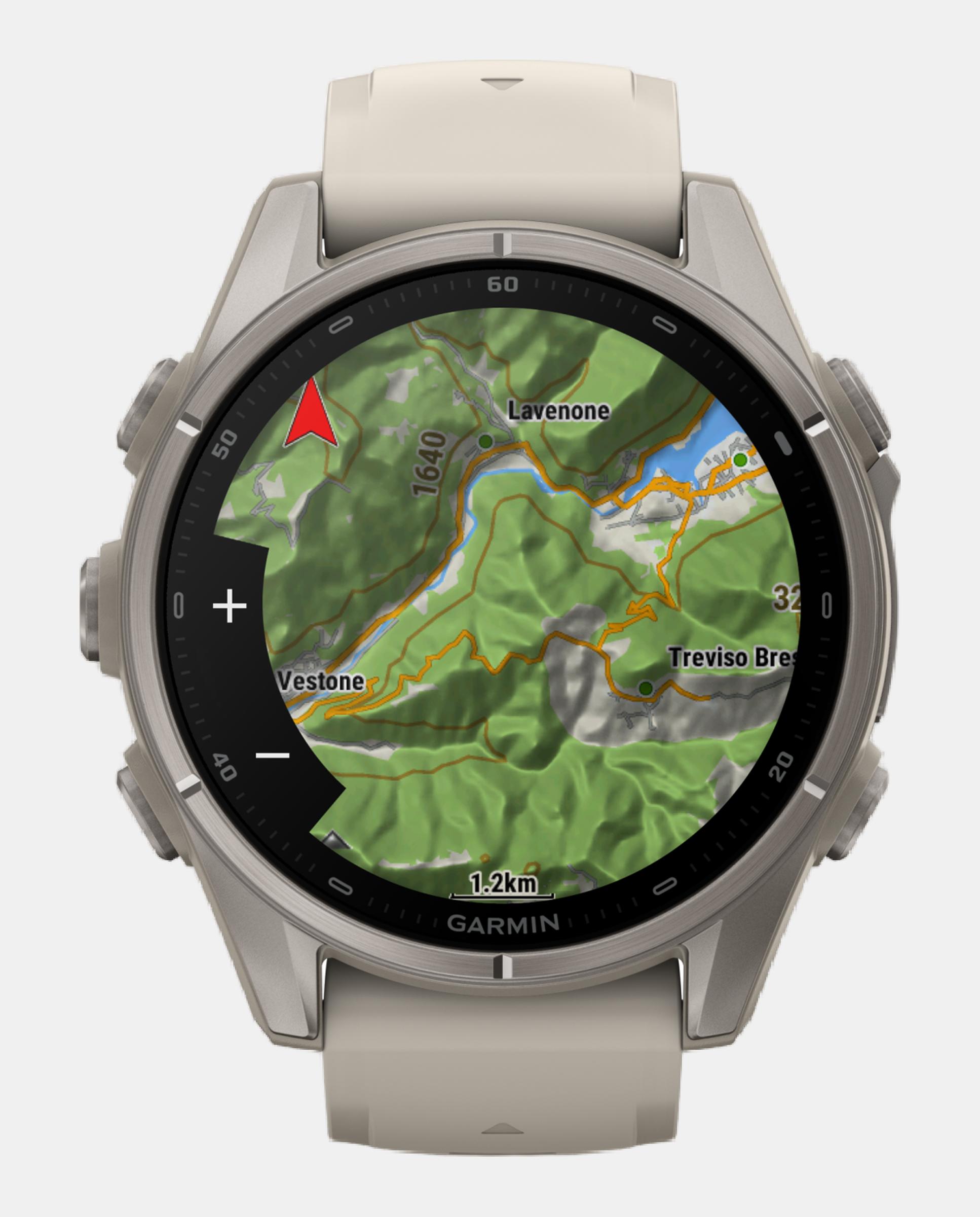 Relógio Smartwach Fénix 9 - 43 Mm Titânio com Bracelete de Silicone Branca Branco / Preto-7
