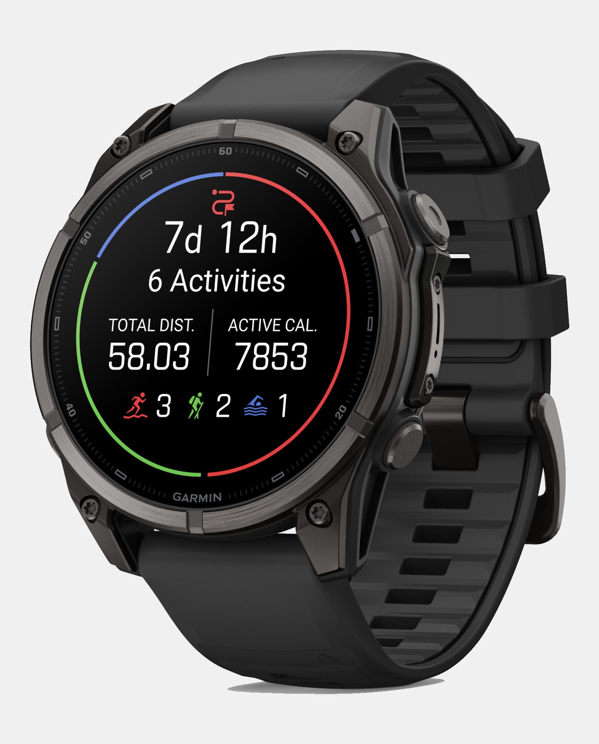 Garmin - Reloj Smartwach Fénix 9 – 47 Mm Garmin Titanio Con Recubrimiento Dlc Gris Carbón Con Correa De Silicona Negra.
