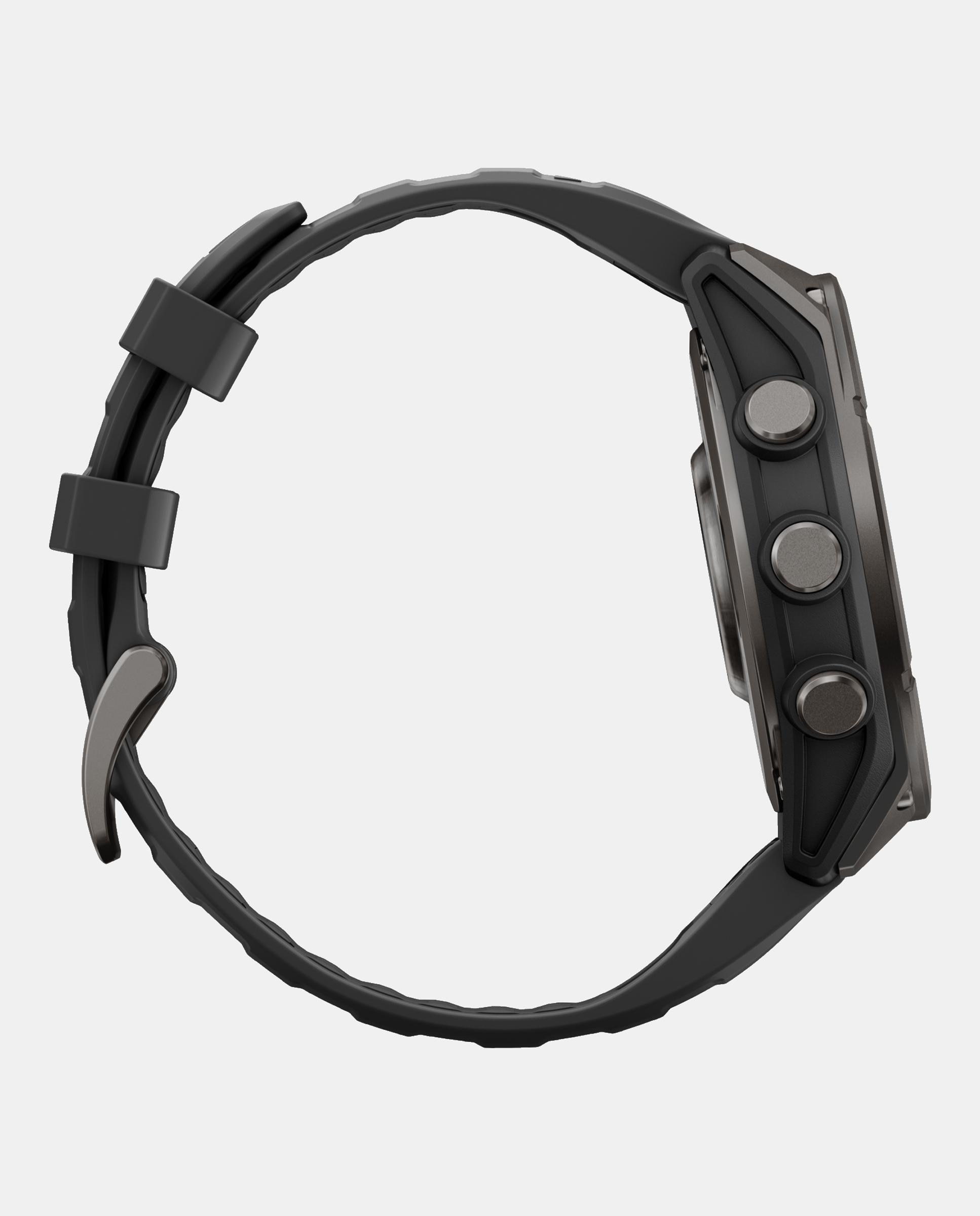 Relógio Smartwach Fénix 9 - 47 Mm Titânio com Revestimento Dlc Cinzento Carvão com Bracelete de Silicone Preta Preto-6
