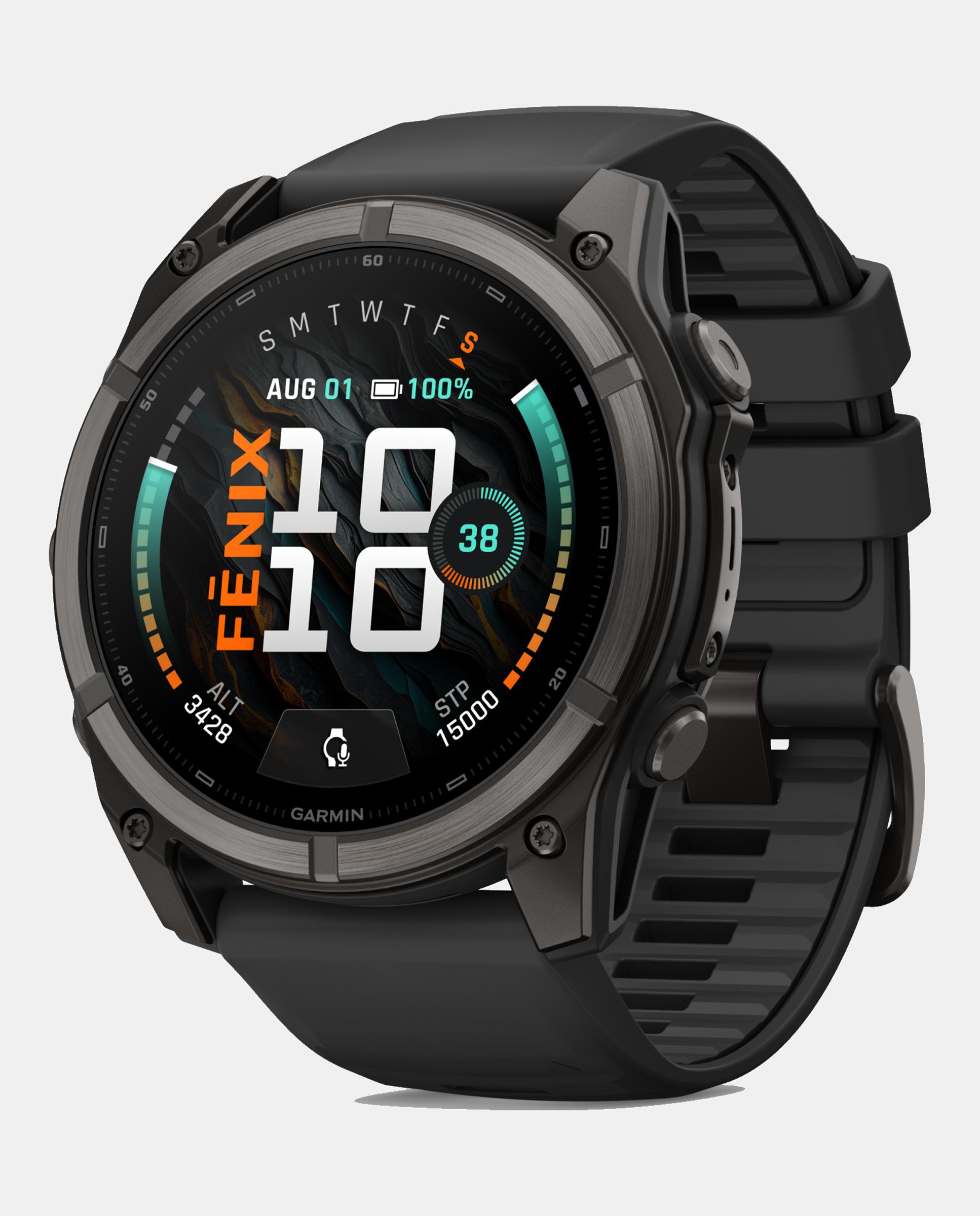 Garmin - Reloj Smartwach Fénix 9 – 51 Mm Garmin Caja Titanio Con Recubrimiento Dlc Gris Carbón Con Correa De Silicona Negra.