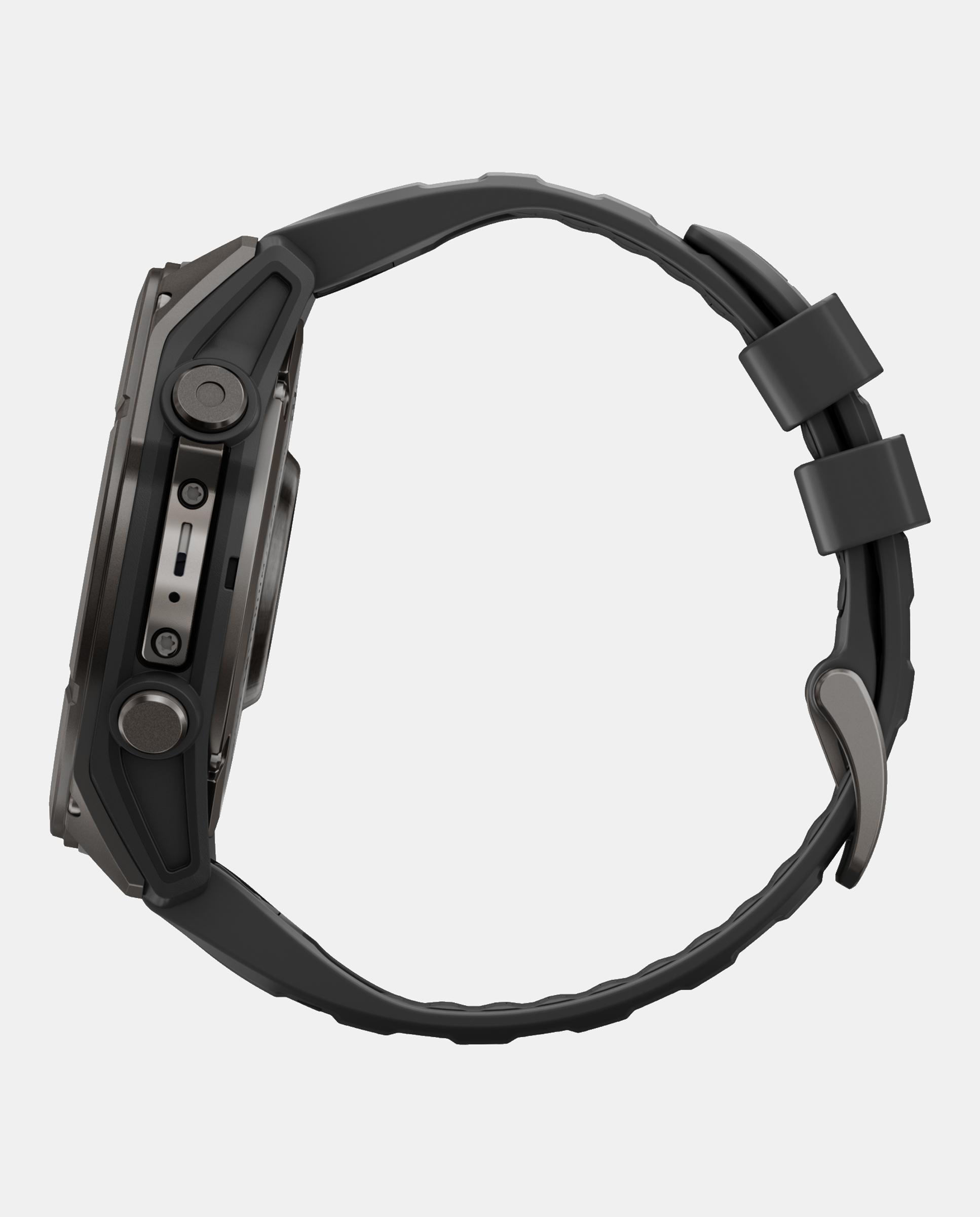 Relógio Smartwach Fénix 9 - 51 Mm Caixa de Titânio com Revestimento Dlc Cinzento Carvão com Bracelete de Silicone Preta Preto-4
