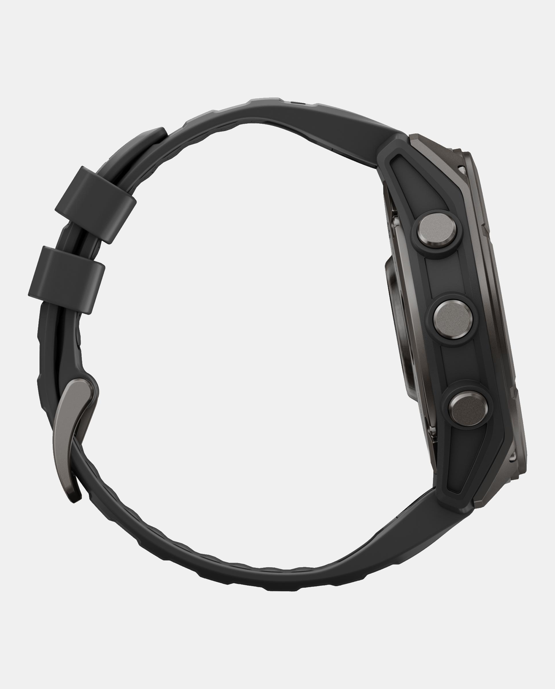 Relógio Smartwach Fénix 9 - 51 Mm Caixa de Titânio com Revestimento Dlc Cinzento Carvão com Bracelete de Silicone Preta Preto-6