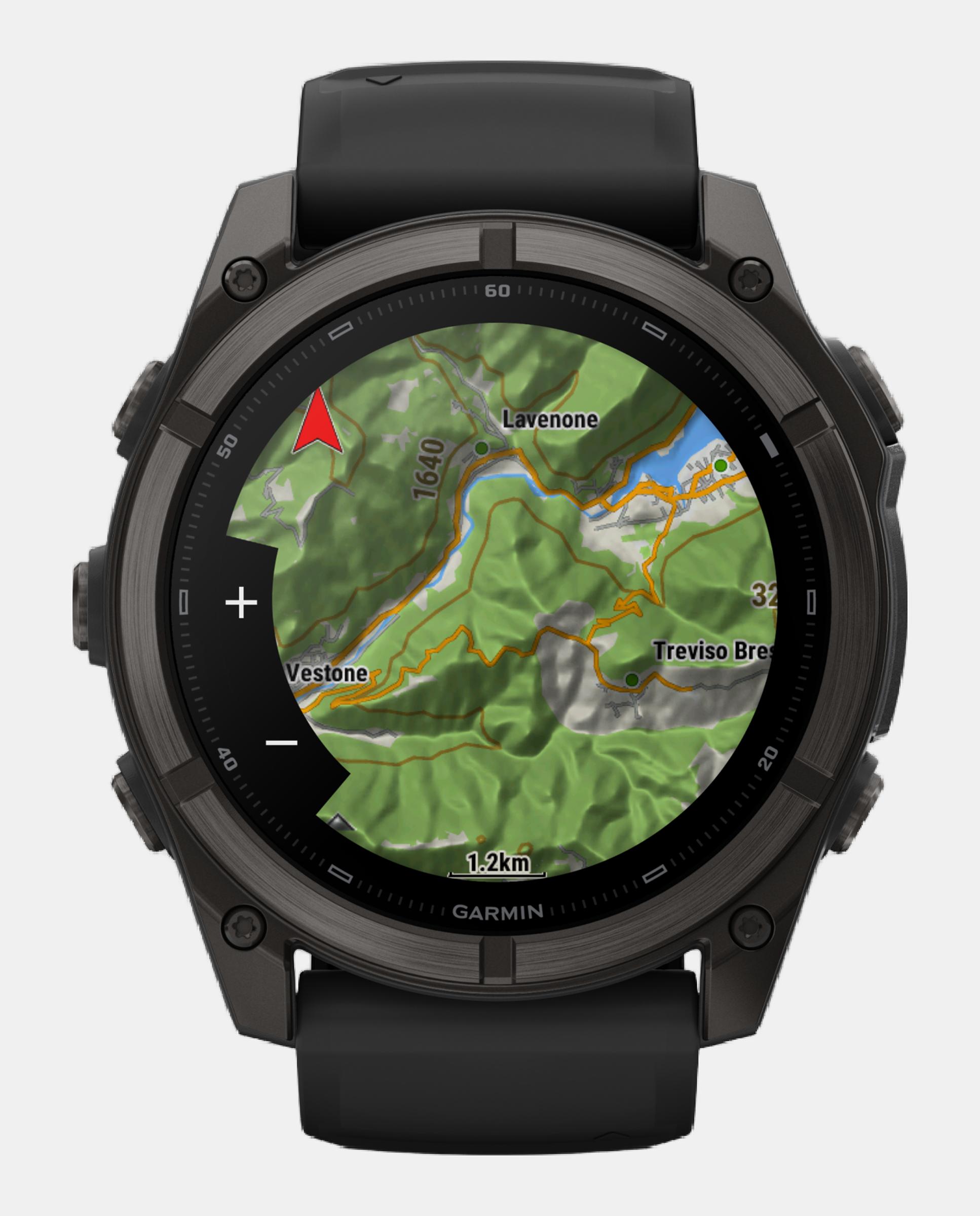 Relógio Smartwach Fénix 9 - 51 Mm Caixa de Titânio com Revestimento Dlc Cinzento Carvão com Bracelete de Silicone Preta Preto-8
