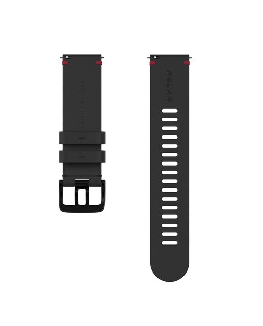 Correia de pele para relógio 22 mm Tamanho M-L Preto / Vermelho-2