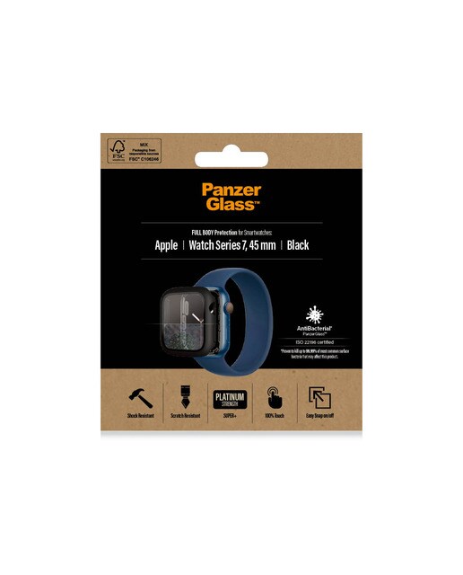 Protetor de Vidro Temperado Full Body para Apple Watch 7 - 45 mm Preto-3