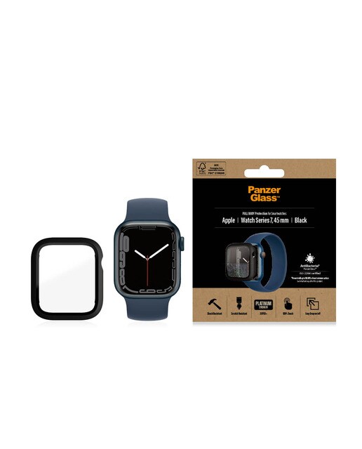 Protetor de Vidro Temperado Full Body para Apple Watch 7 - 45 mm Preto-4