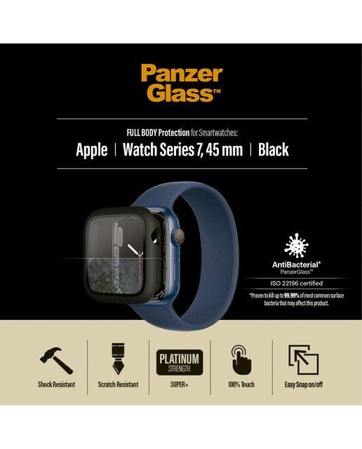 Protetor de Vidro Temperado Full Body para Apple Watch 7 - 45 mm Preto-9