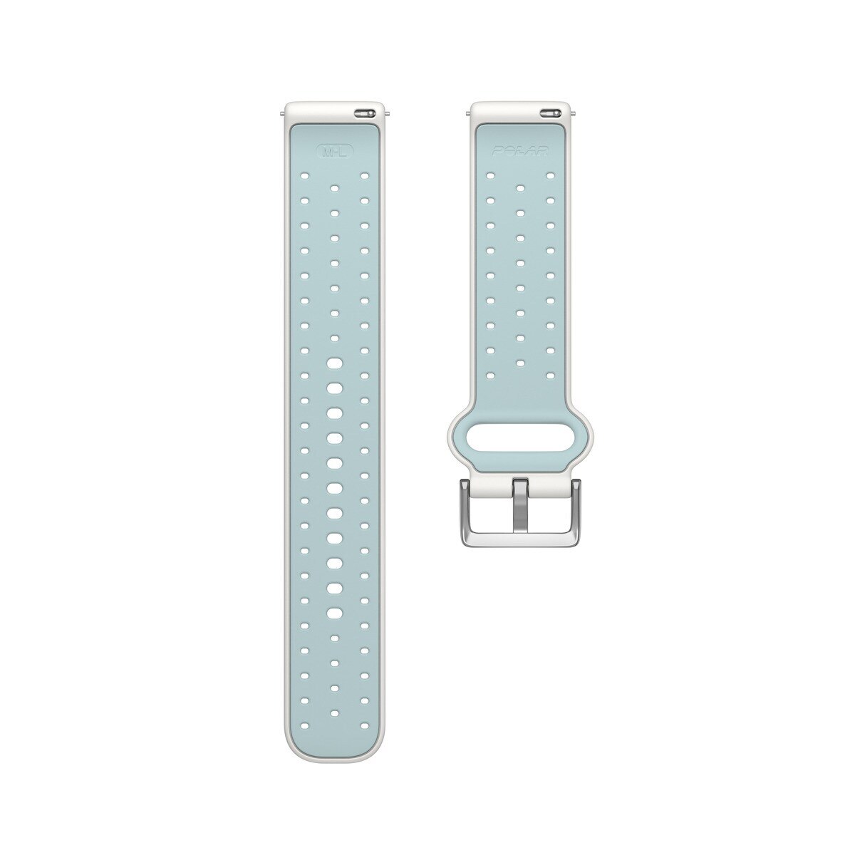 Correia de Relógio de Silicone 20 mm Polar Branco / Azul-2