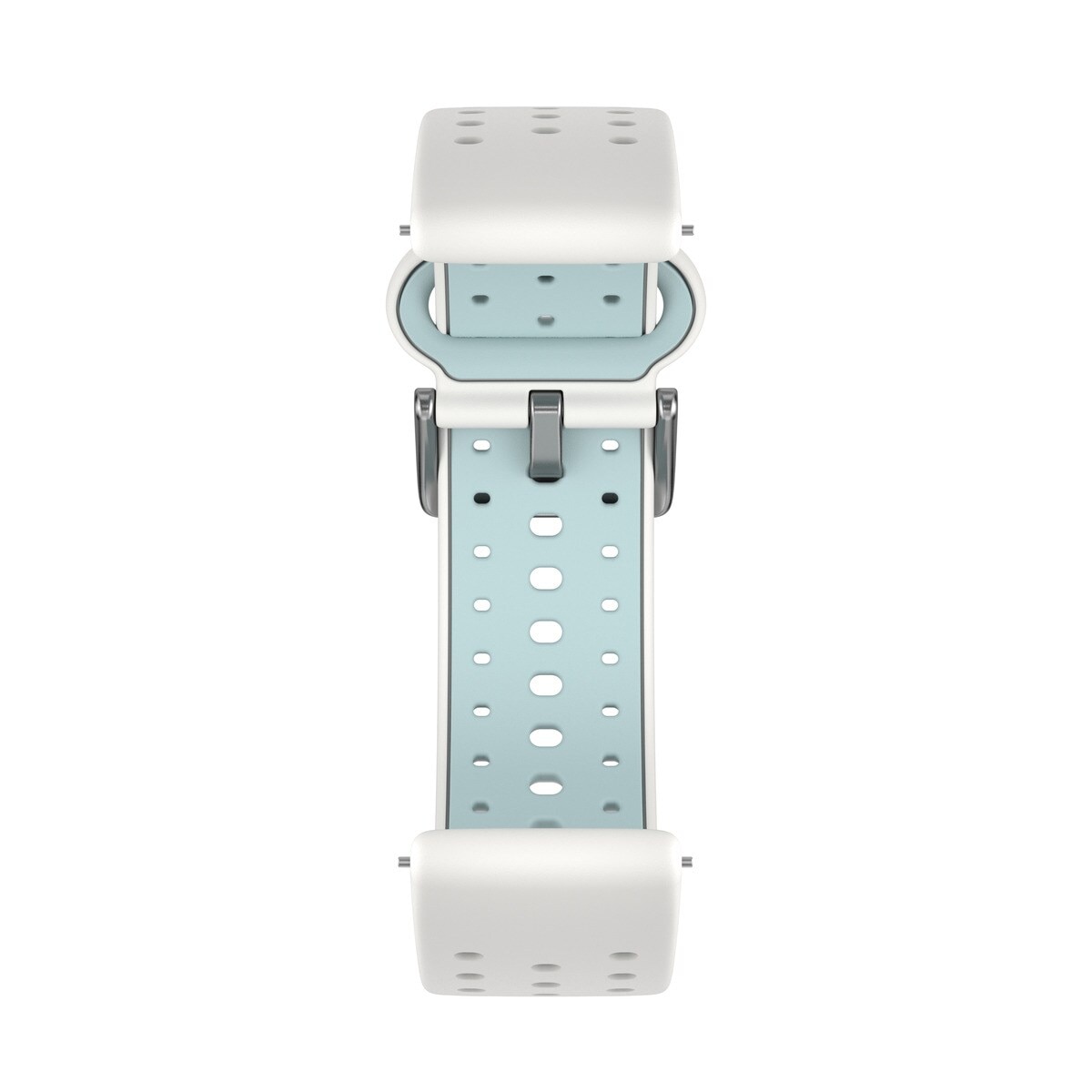 Correia de Relógio de Silicone 20 mm Polar Branco / Azul-3