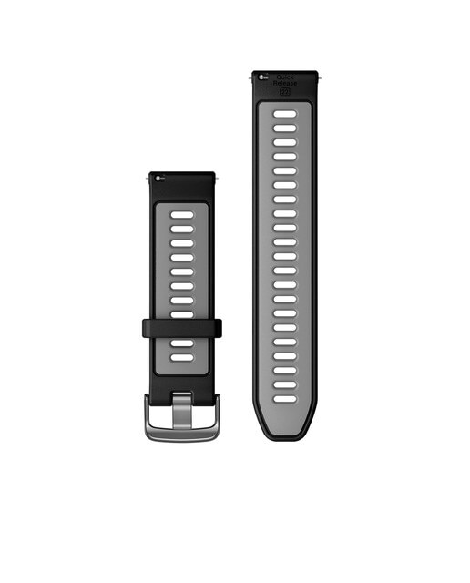 Correia para Relógio Forerunner 265 Quick Release Silicone - 22 mm Preto / Cinzento-2