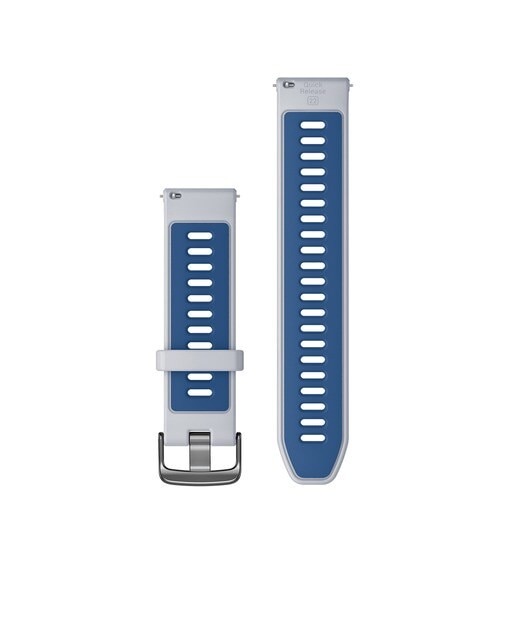Correia para Relógio Forerunner 265 Quick Release Silicone - 22 mm Branco / Azul-2