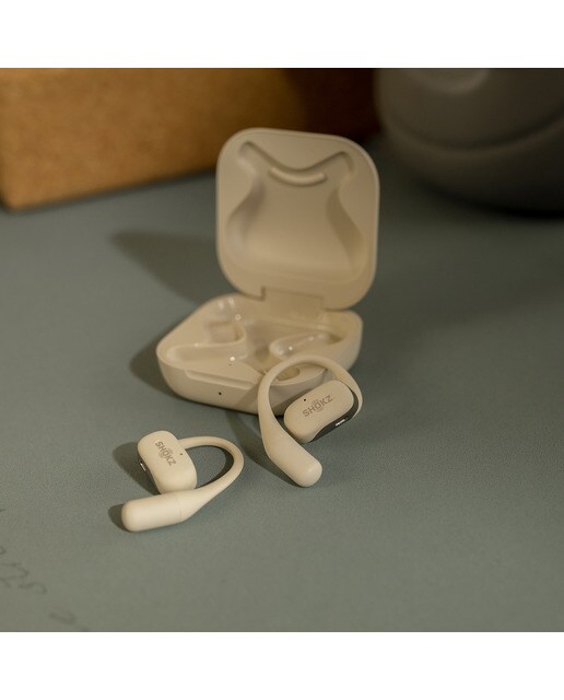 Auscultadores Desportivos True Wireless Open-Ear Premium Bege-8