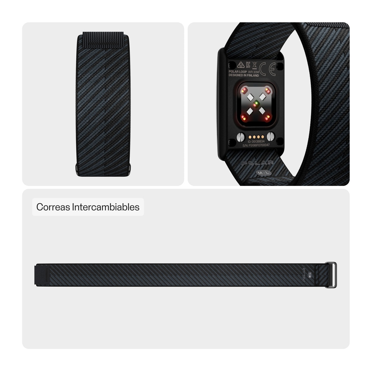 Correia Unissexo para Loop Polar Preto-2